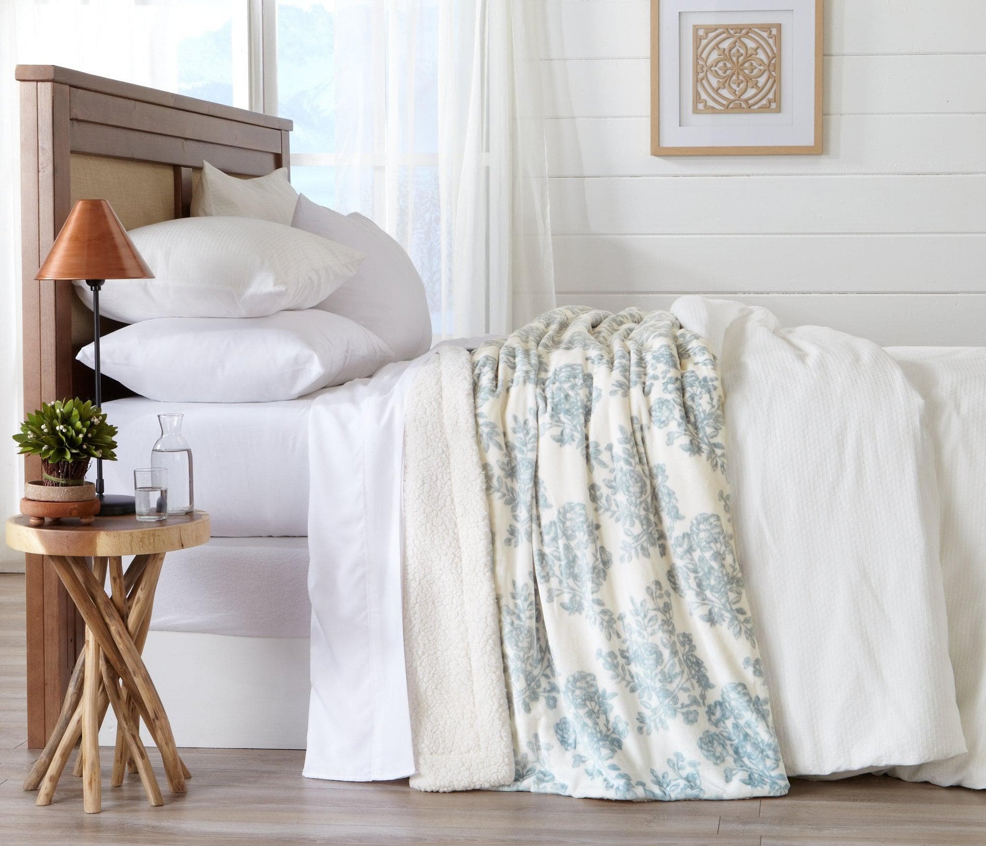 Velvet Plush Sherpa Luxury Bed Blanket - Cielo Collection - Boske.store