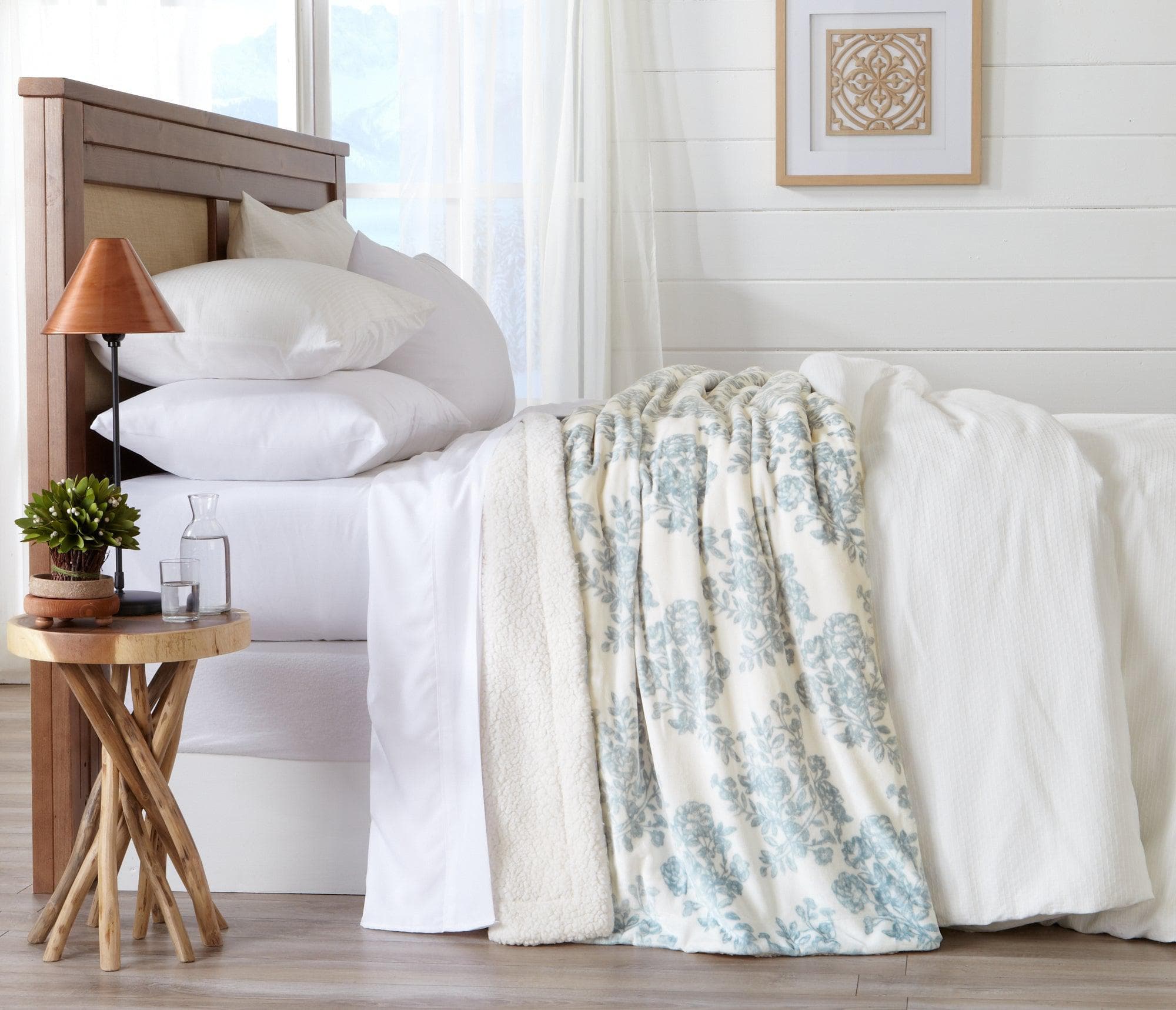 Velvet Plush Sherpa Luxury Bed Blanket - Cielo Collection - Boske.store