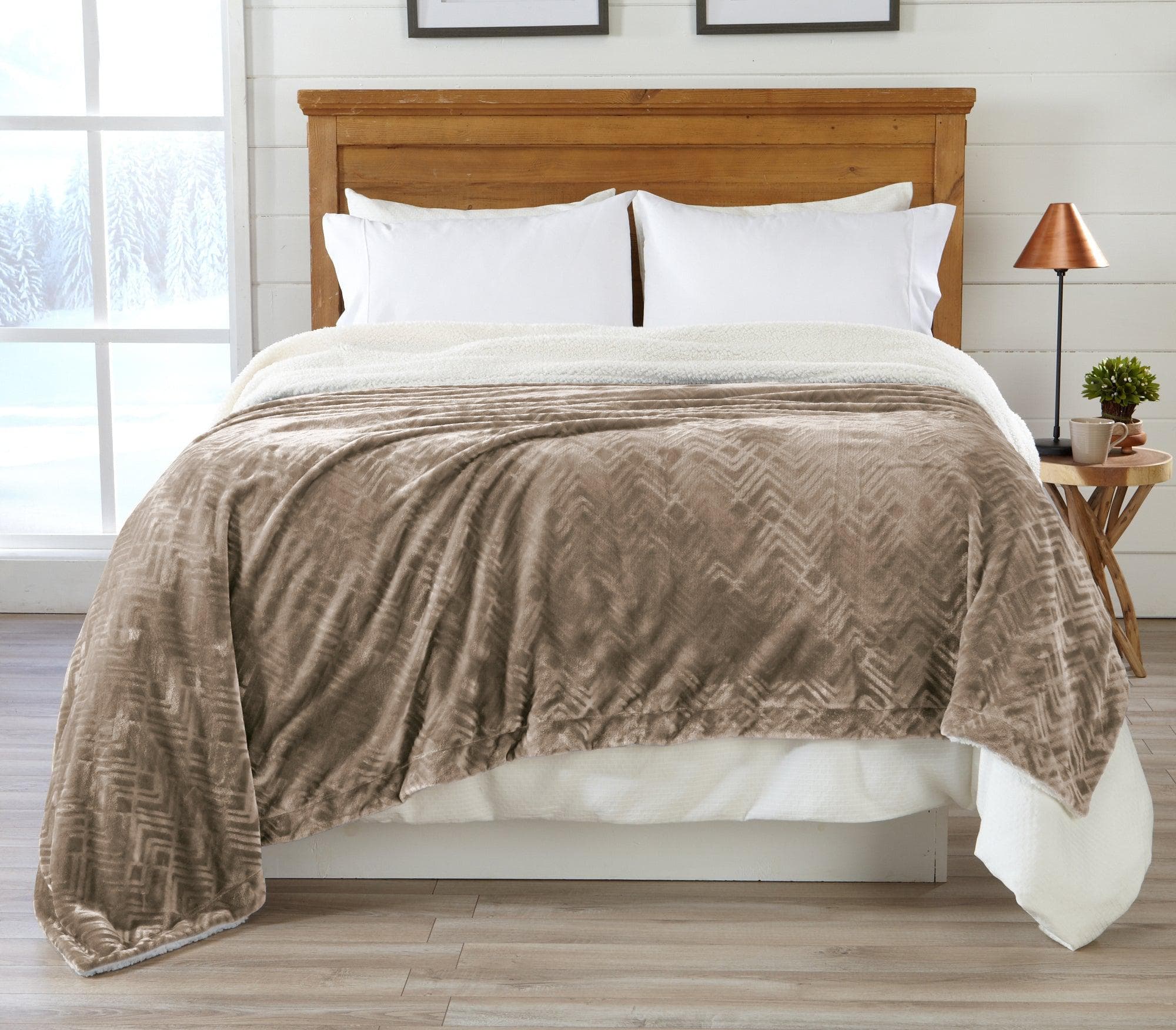 Velvet Plush Sherpa Luxury Bed Blanket - Cielo Collection - Boske.store