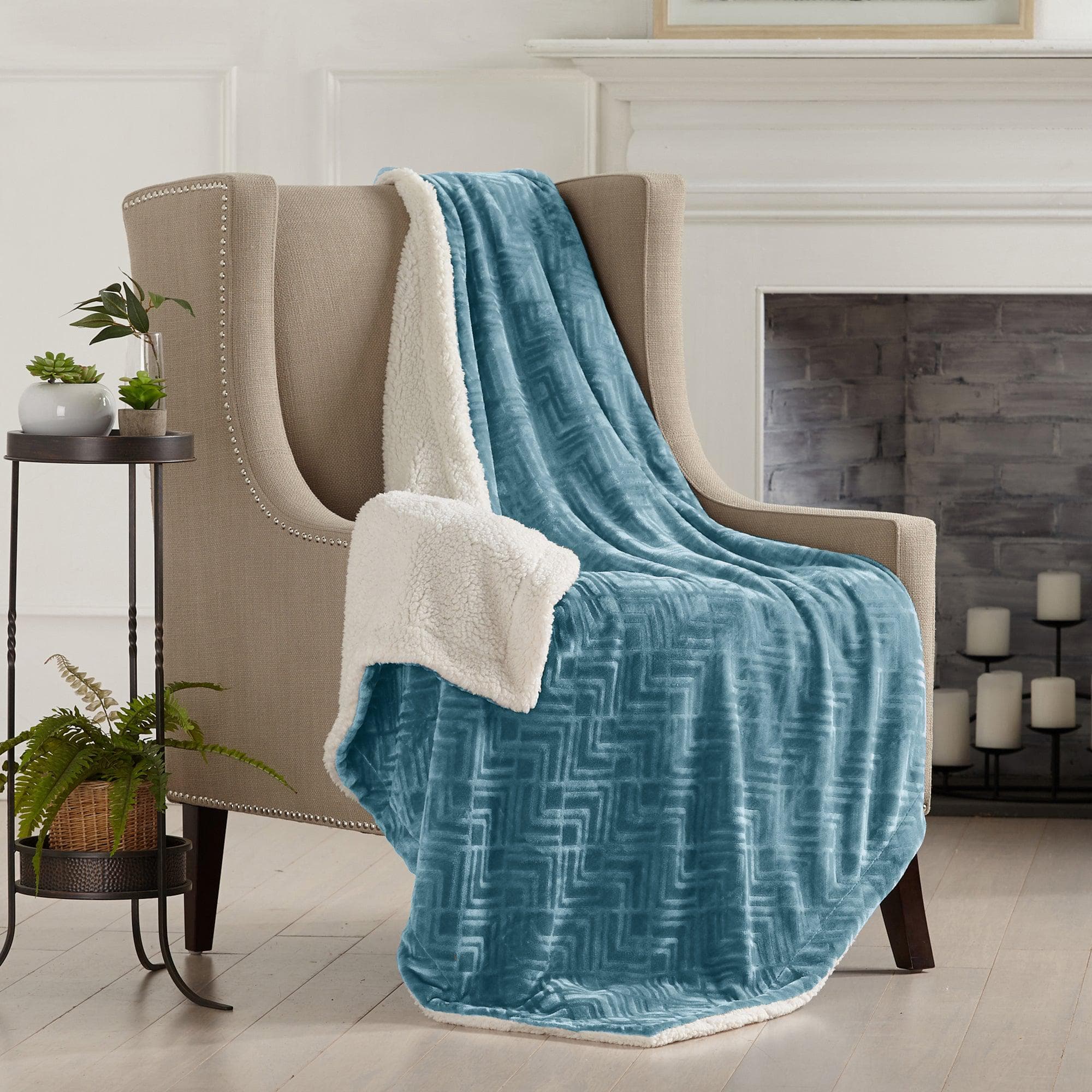 Velvet Plush Sherpa Luxury Bed Blanket - Cielo Collection - Boske.store