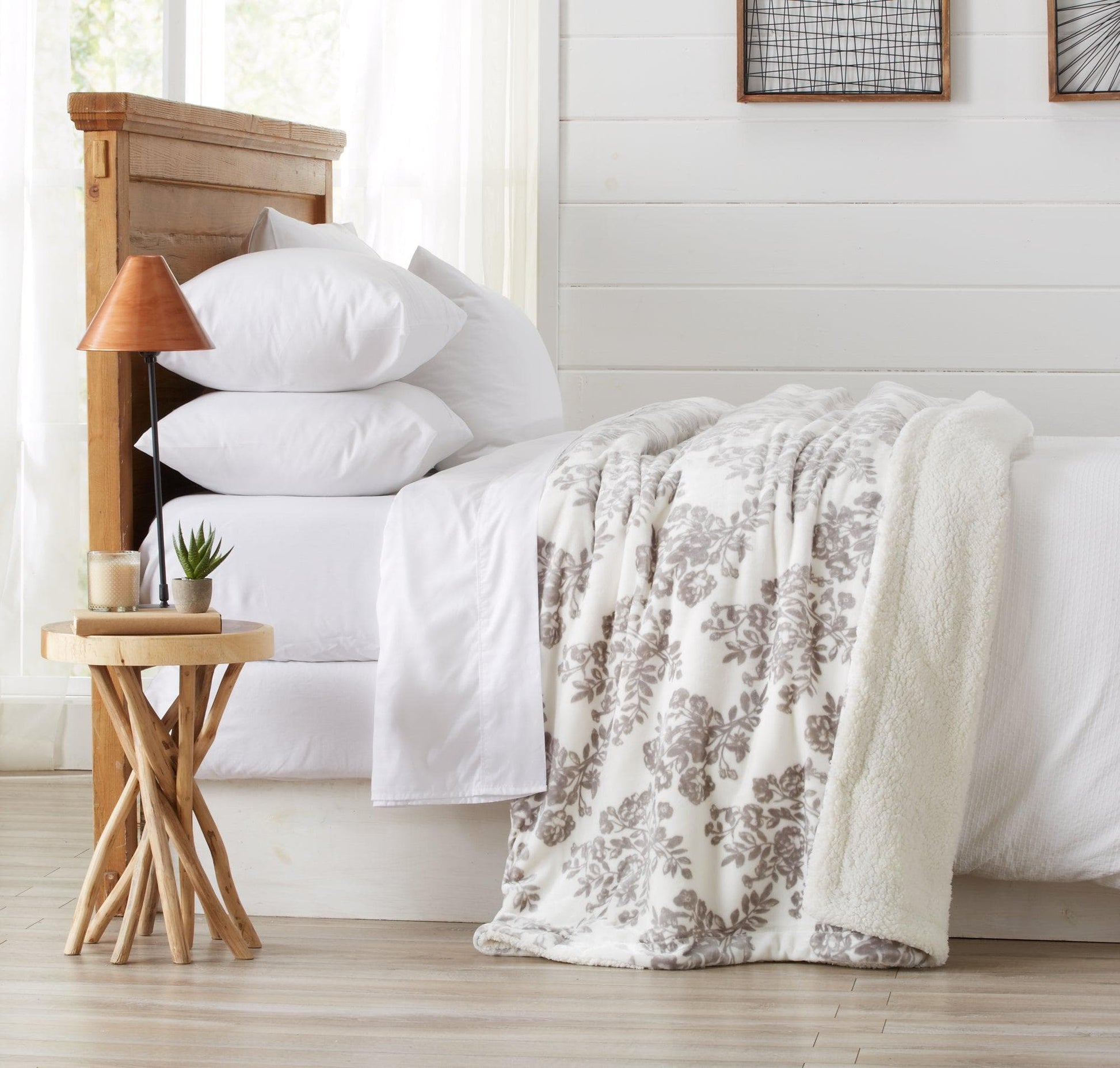 Velvet Plush Sherpa Luxury Bed Blanket - Cielo Collection - Boske.store
