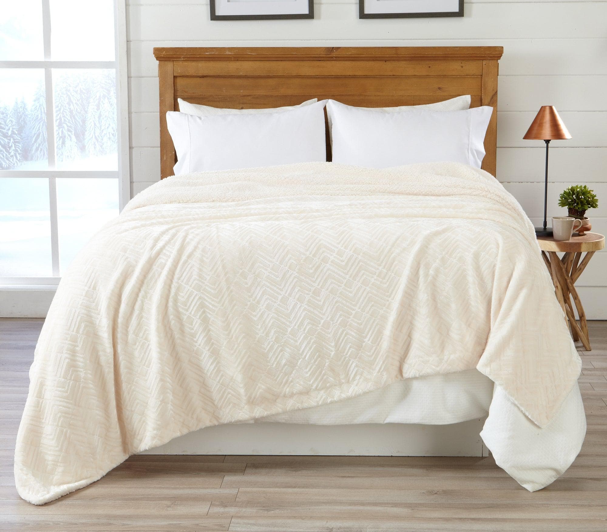 Velvet Plush Sherpa Luxury Bed Blanket - Cielo Collection - Boske.store