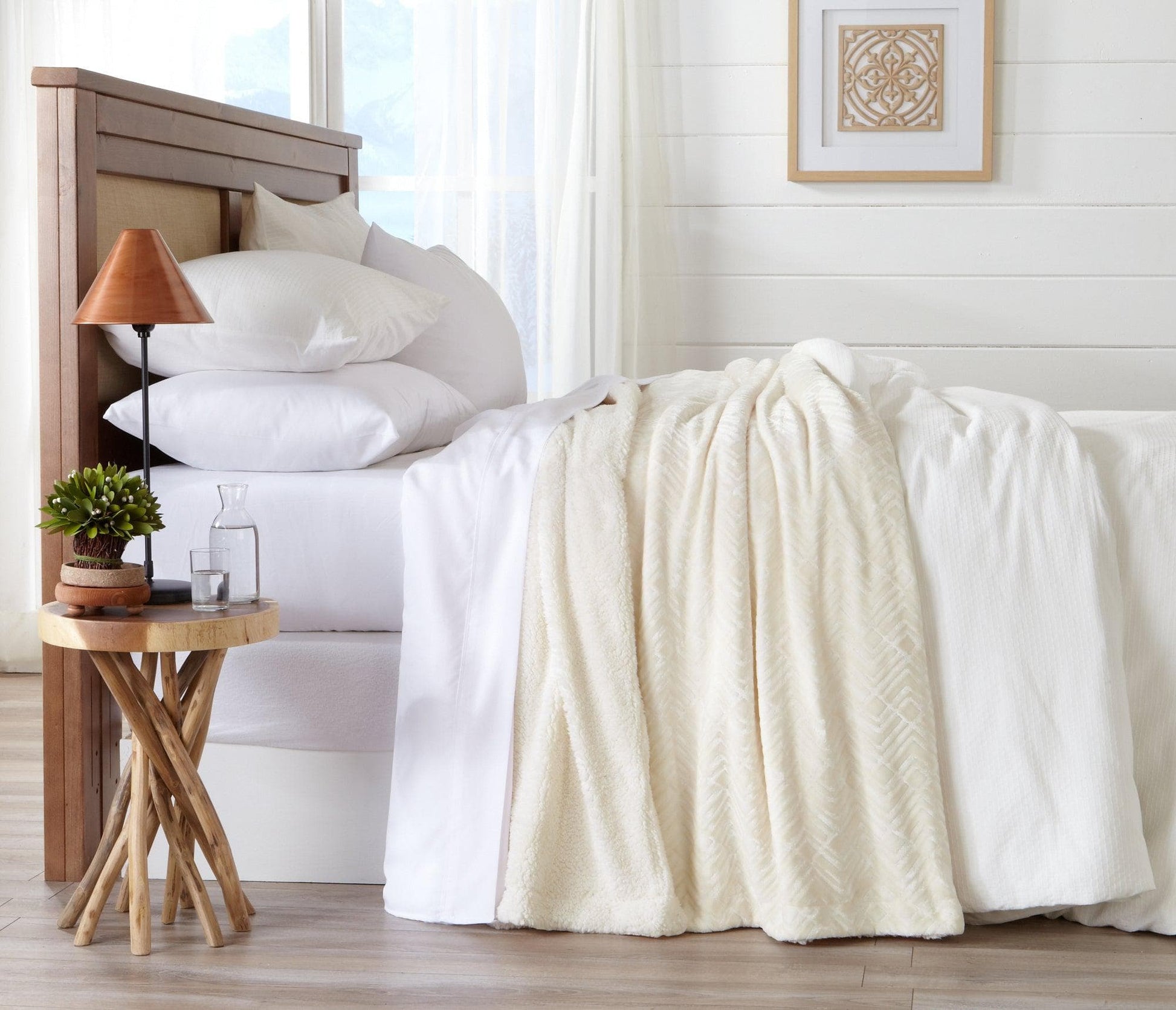 Velvet Plush Sherpa Luxury Bed Blanket - Cielo Collection - Boske.store