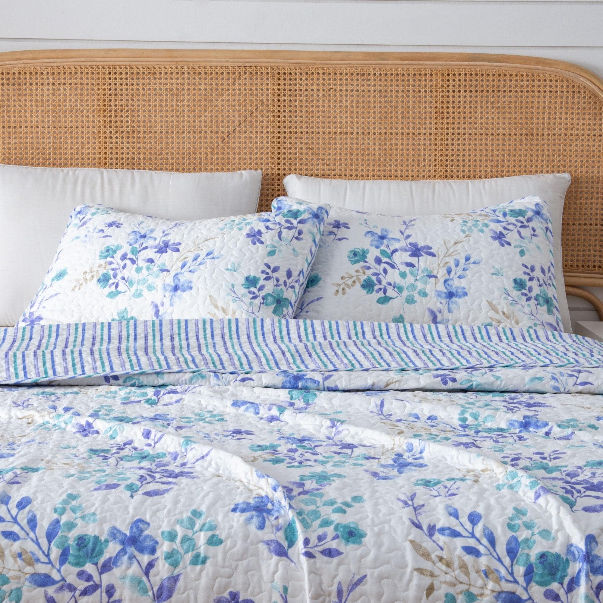 3 - Piece Floral Quilt Set - April Morning - Boske.store