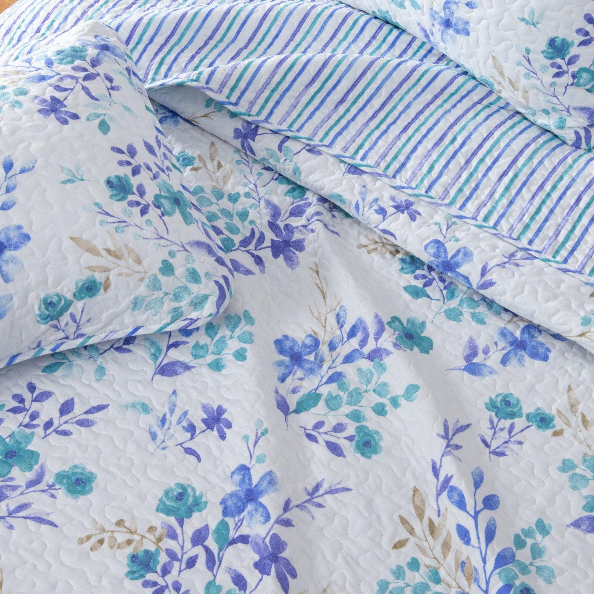 3 - Piece Floral Quilt Set - April Morning - Boske.store