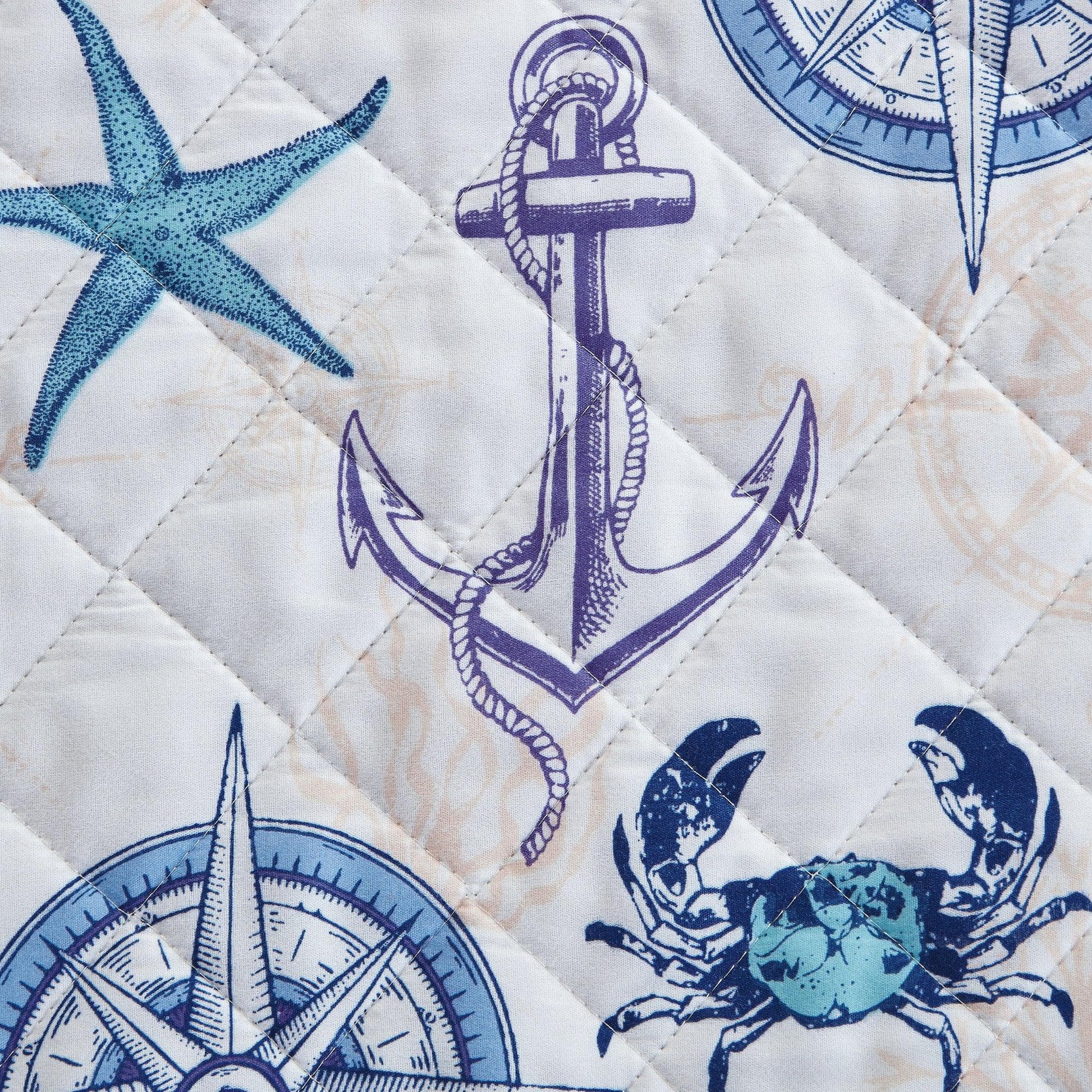 Nautical Anchor Quilt Set - Azure Collection - Boske.store