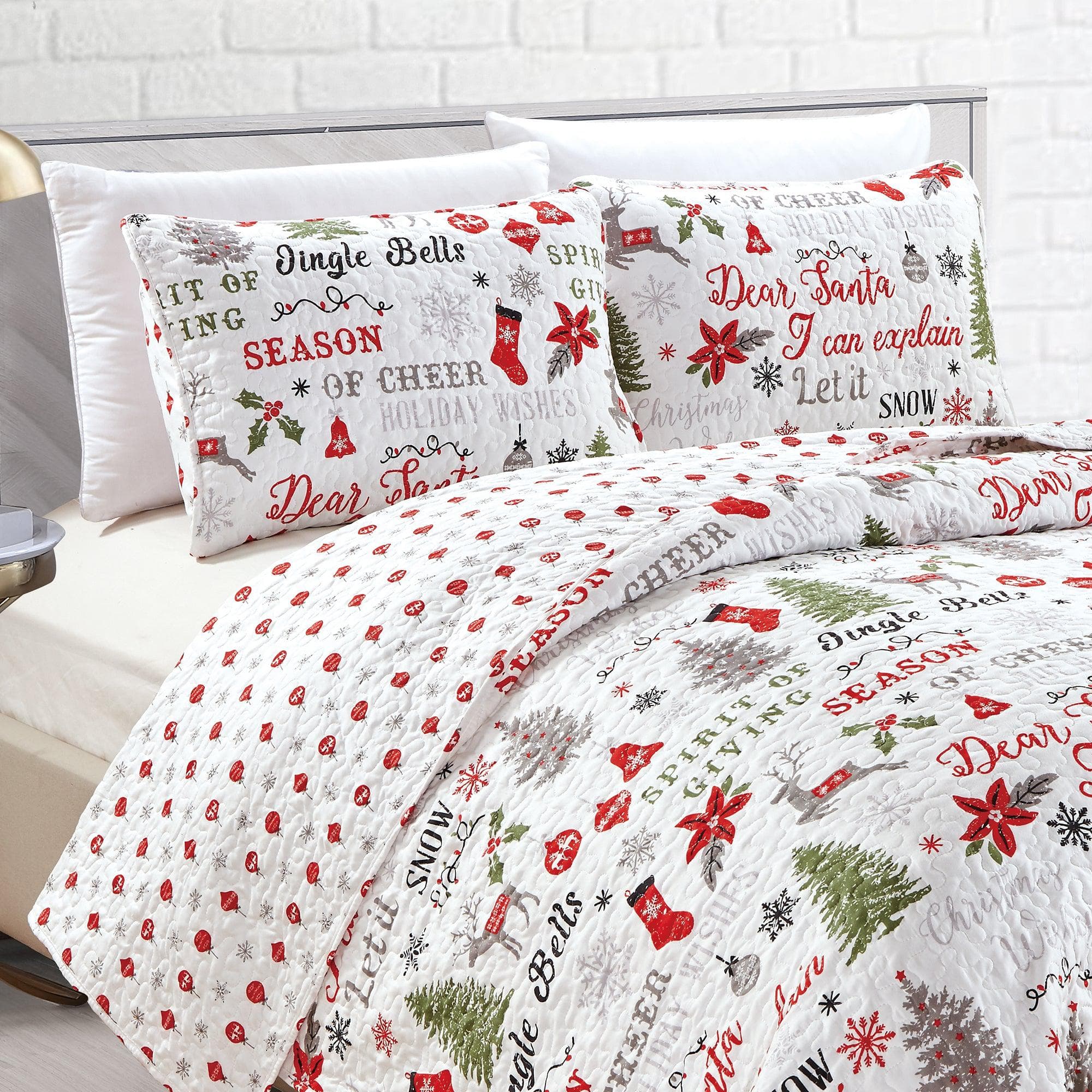 Holiday 3 Piece Quilt Set - Carol Collection - Boske.store