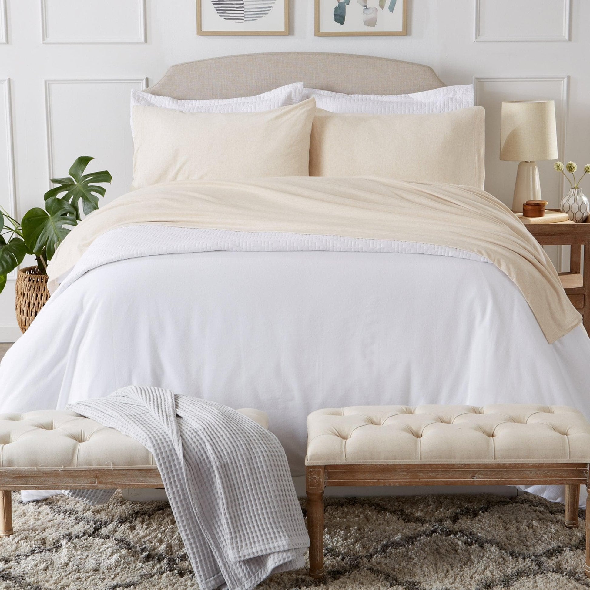 4 - Piece Flannel Jersey Sheet - Cozy Flex Collection - Boske.store