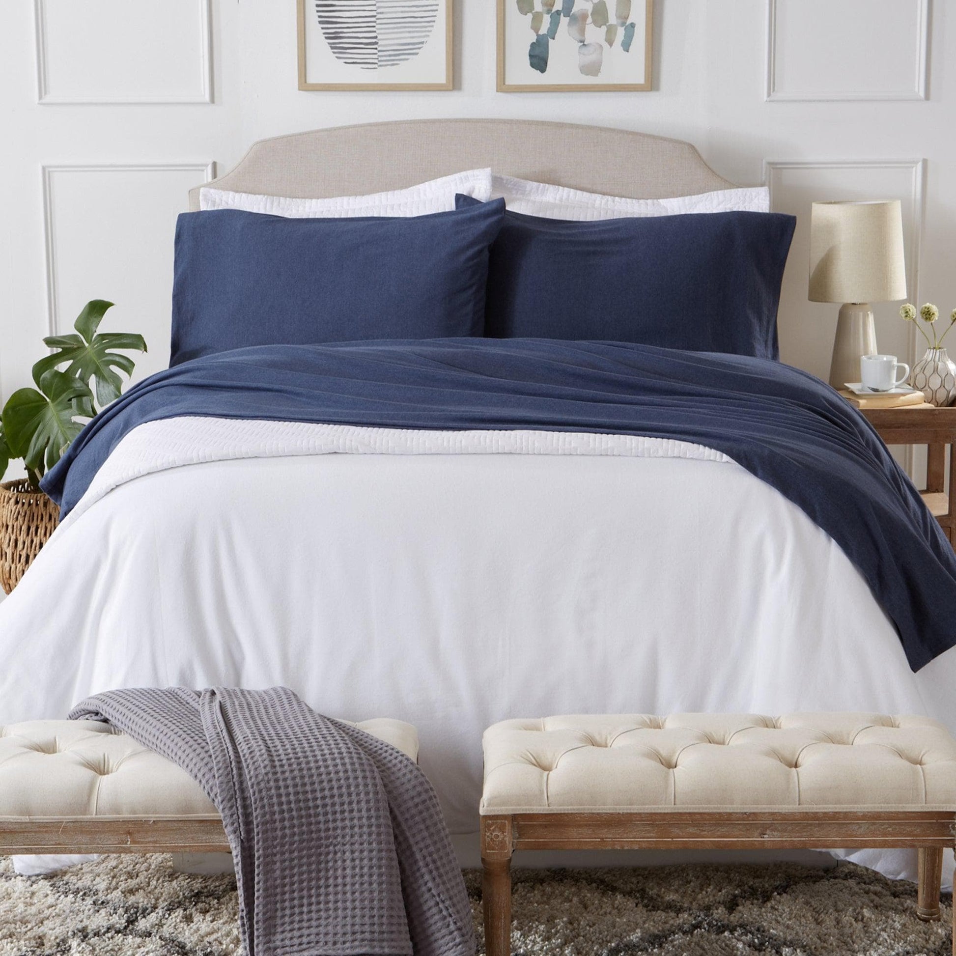 4 - Piece Flannel Jersey Sheet - Cozy Flex Collection - Boske.store
