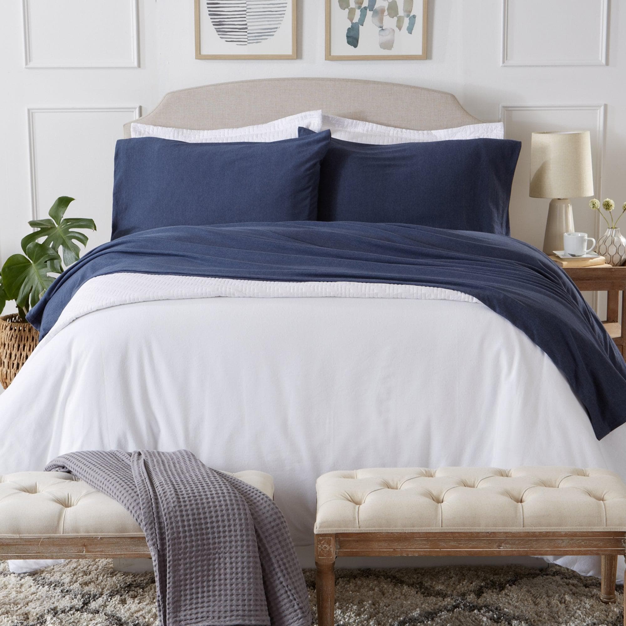 4 - Piece Flannel Jersey Sheet - Cozy Flex Collection - Boske.store