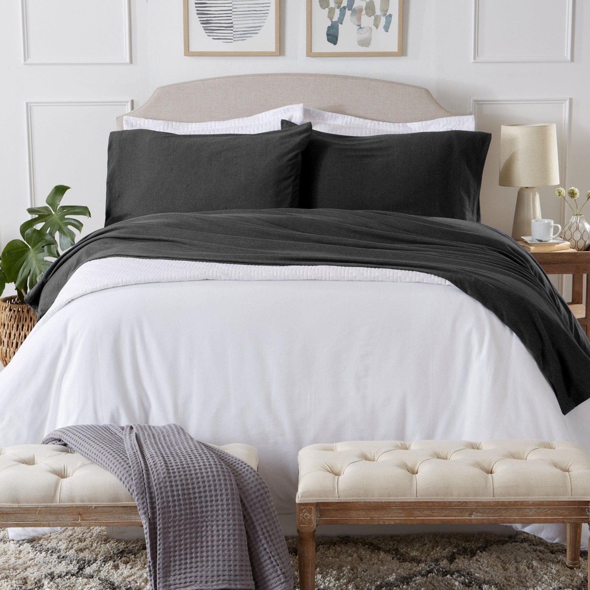 4 - Piece Flannel Jersey Sheet - Cozy Flex Collection - Boske.store