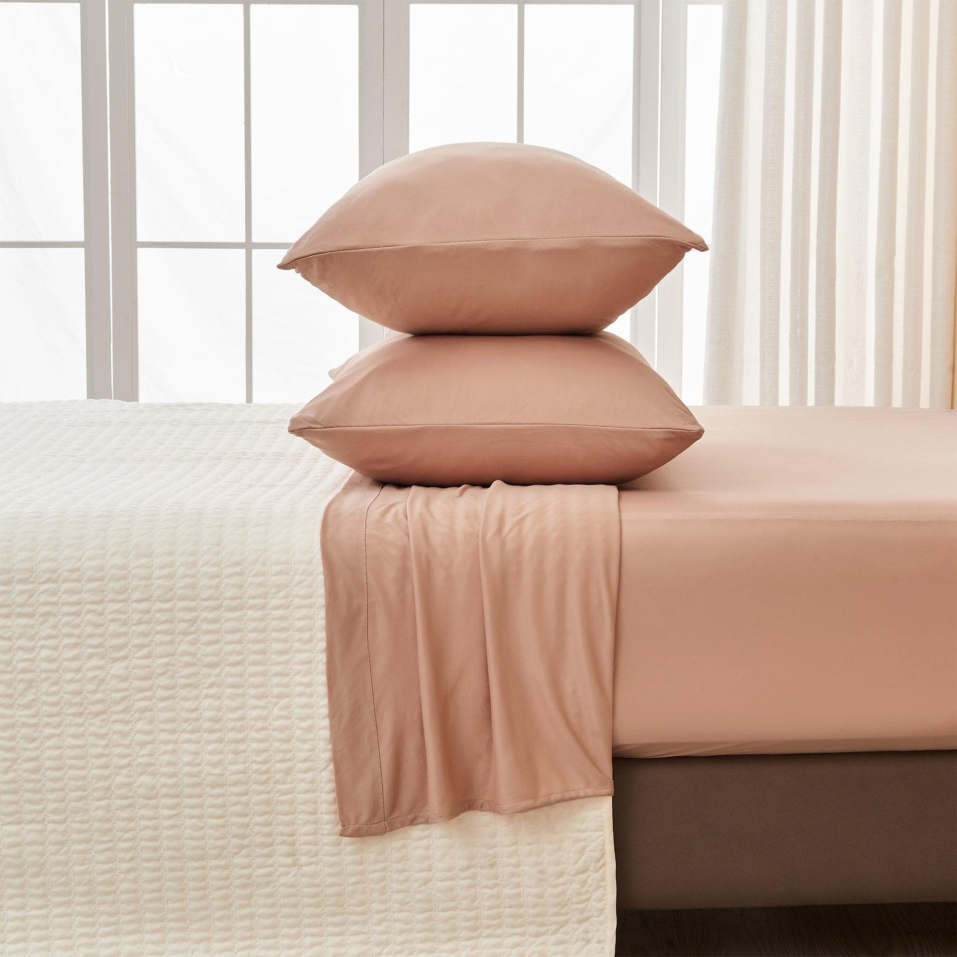 4 - Piece Interlock Microfiber Sheet Set - Mackenna Collection - Boske.store