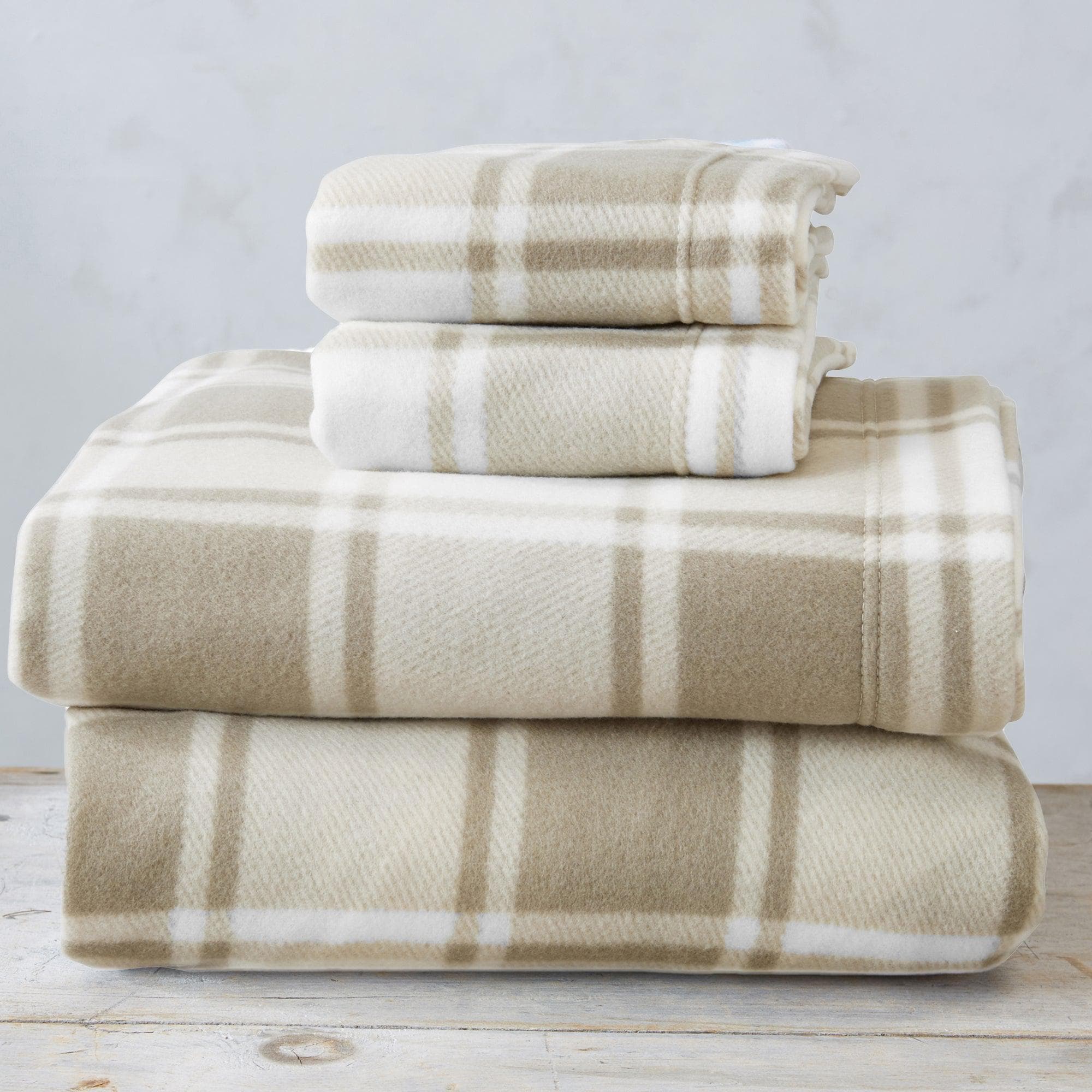 4 - Piece Printed Fleece Sheet - Dara Collection - Boske.store