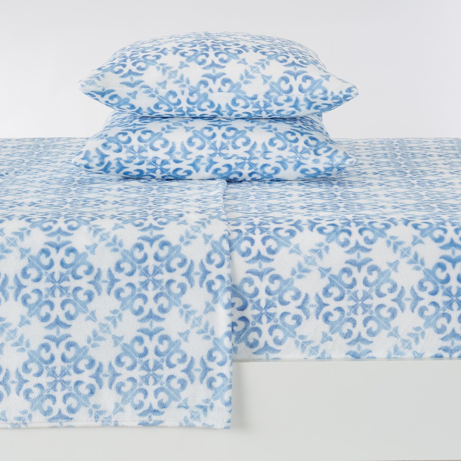 4 - Piece Printed Plush Sheet - Velvet Luxe Lattice Collection - Boske.store