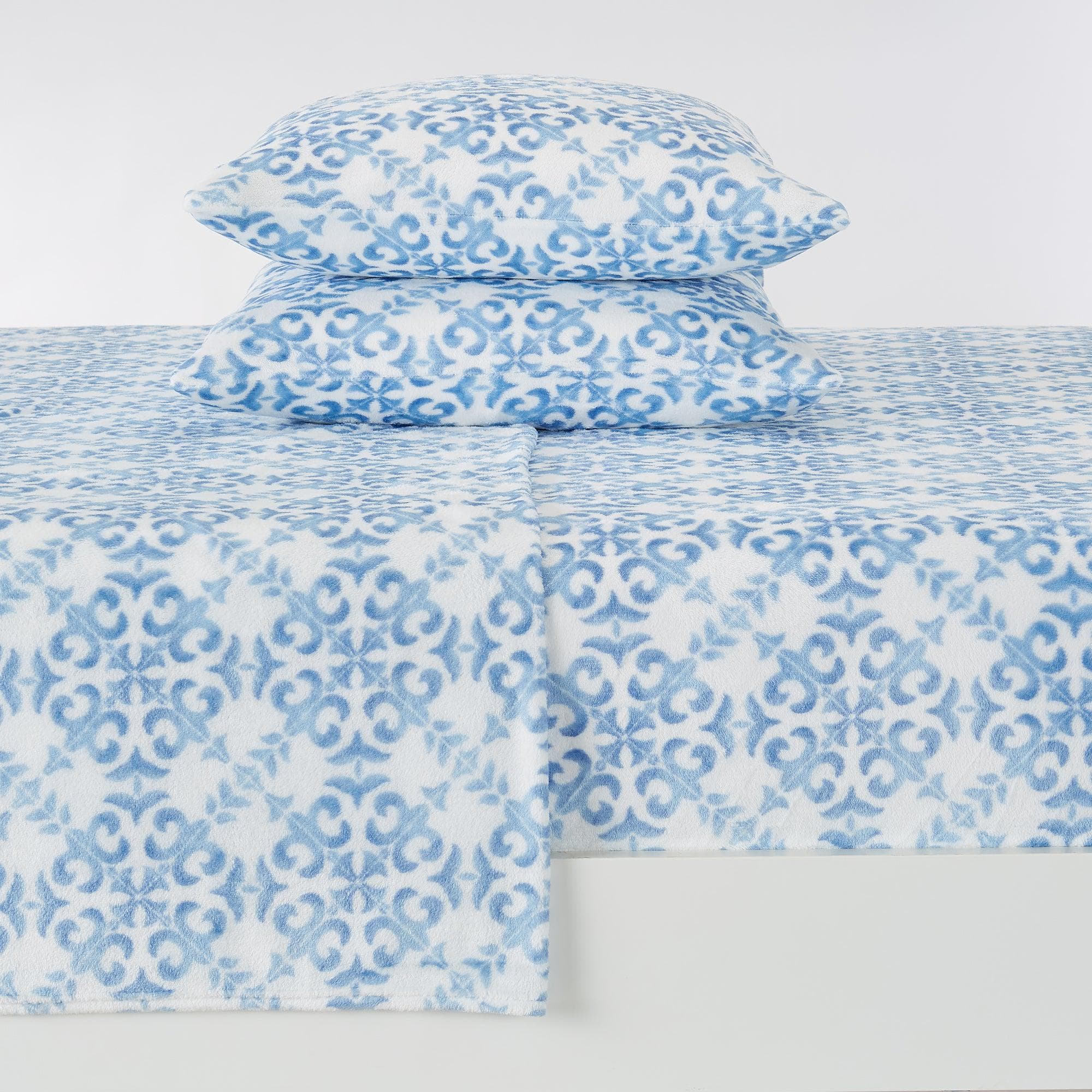 4 - Piece Printed Plush Sheet - Velvet Luxe Lattice Collection - Boske.store