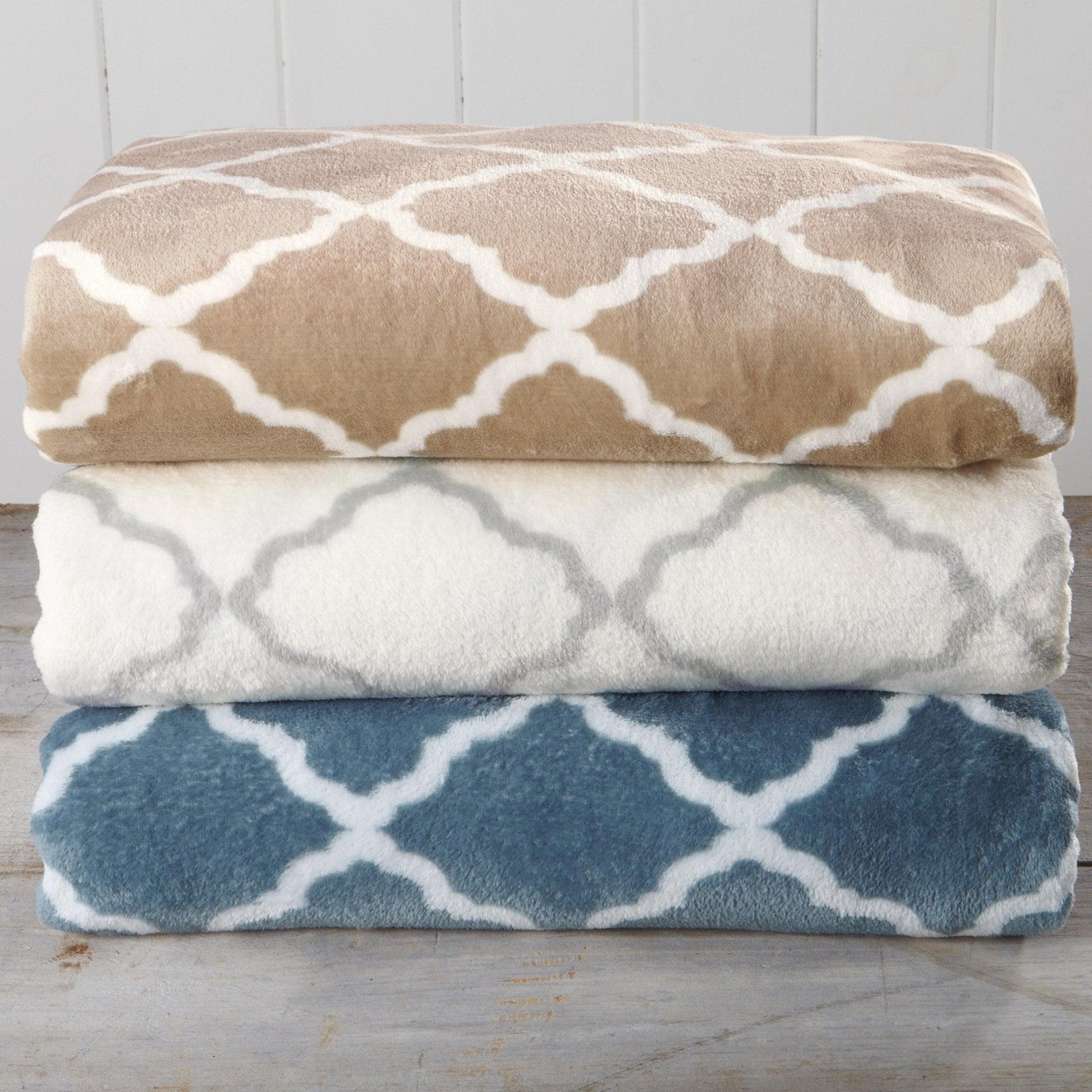 4 - Piece Printed Plush Sheet - Velvet Luxe Lattice Collection - Boske.store