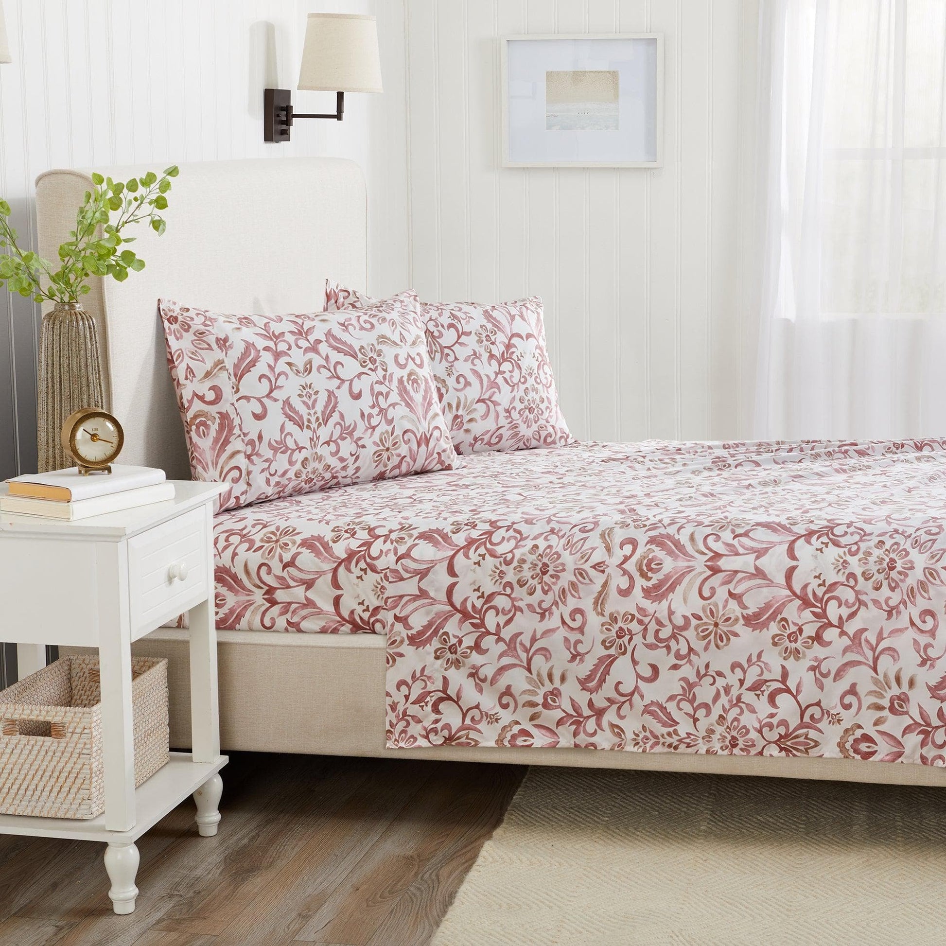 4 Piece Watercolor Floral Microfiber Sheet - Delia Collection - Boske.store