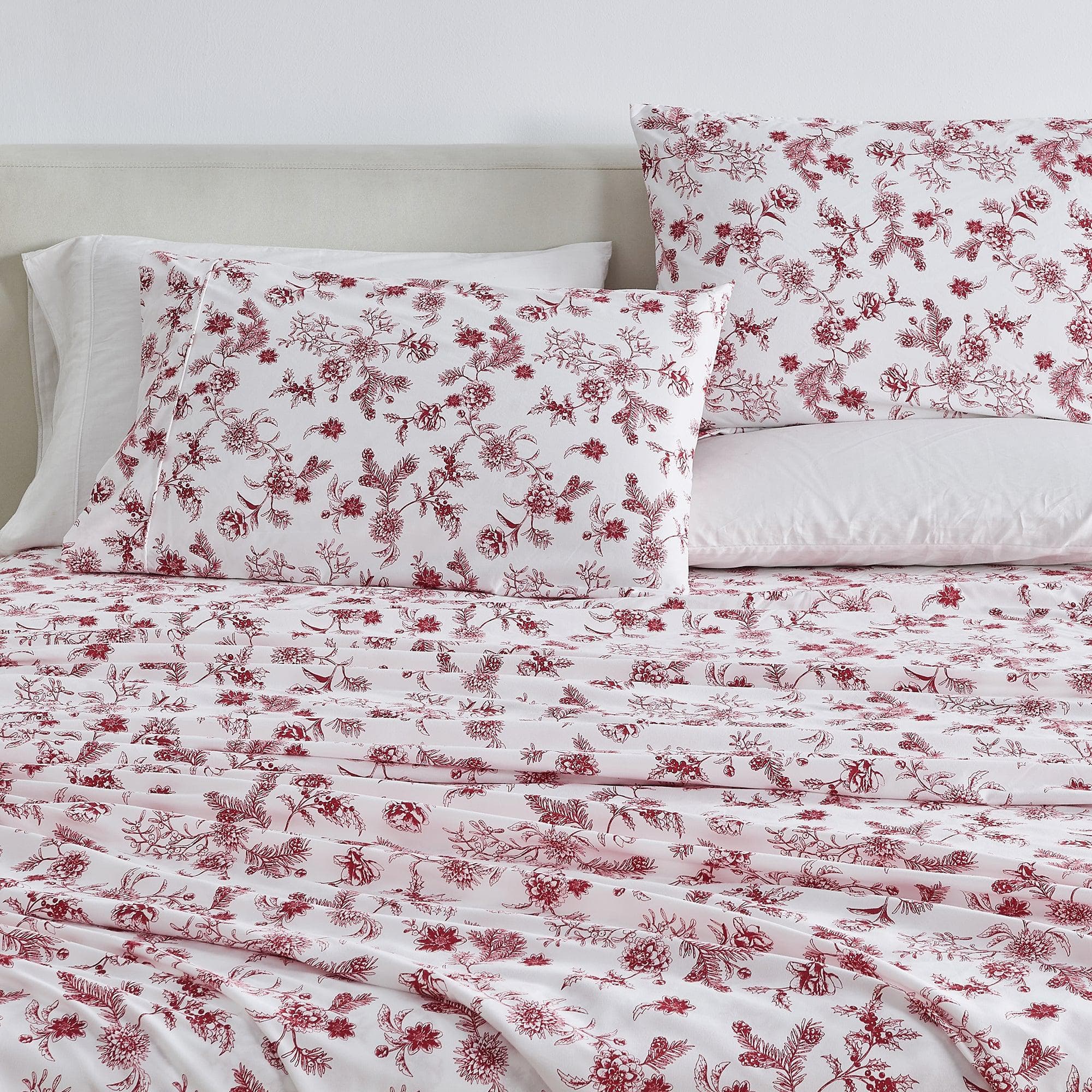 4 Piece Watercolor Floral Microfiber Sheet - Delia Collection - Boske.store