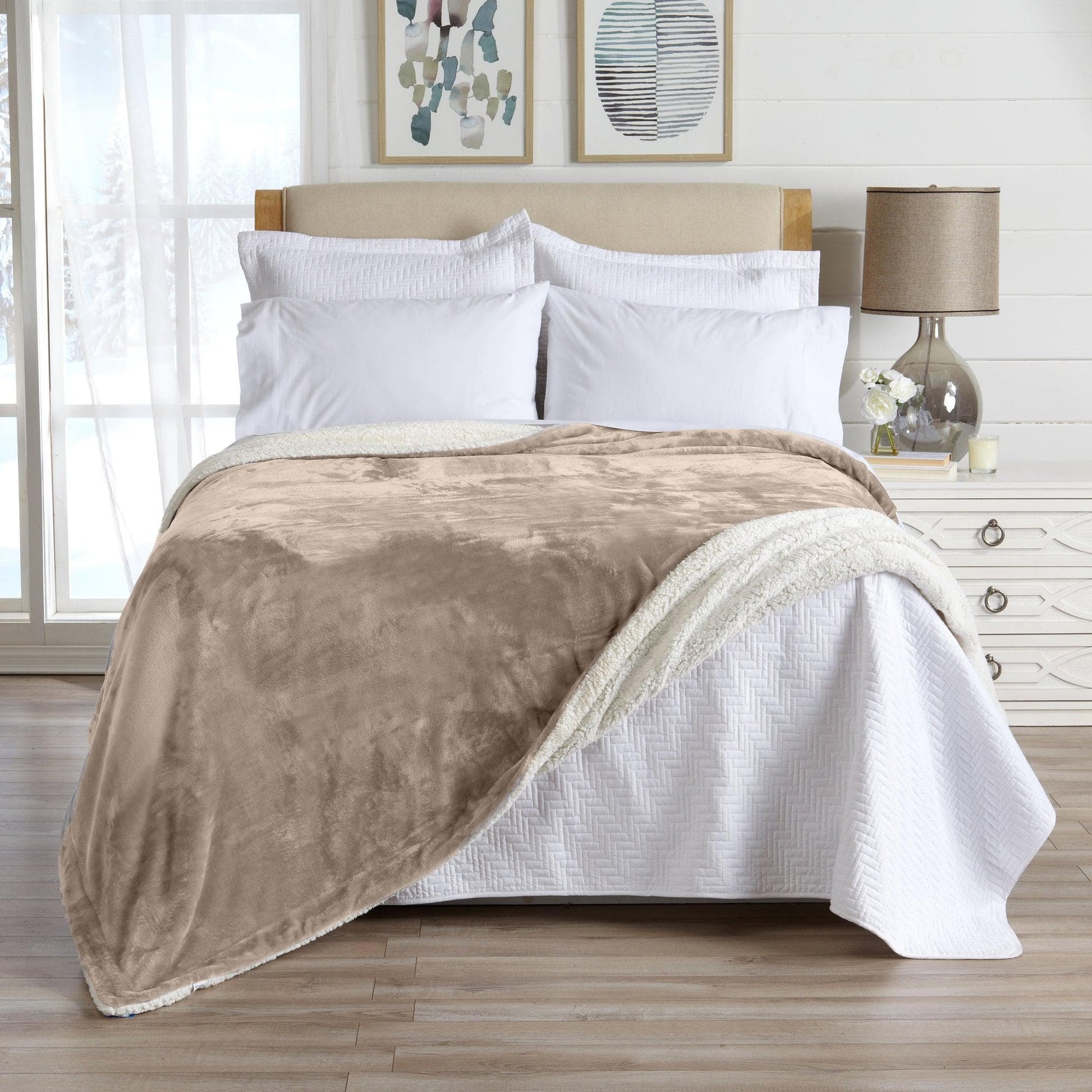 Velvet Plush Sherpa Luxury Bed Blanket - Kinsley Collection - Boske.store