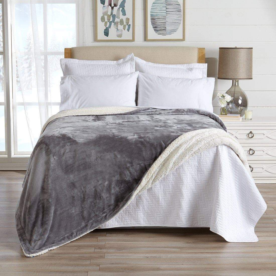 Velvet Plush Sherpa Luxury Bed Blanket - Kinsley Collection - Boske.store