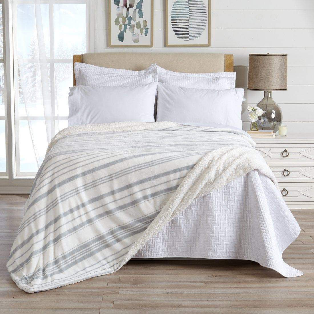 Velvet Plush Sherpa Luxury Bed Blanket - Kinsley Collection - Boske.store