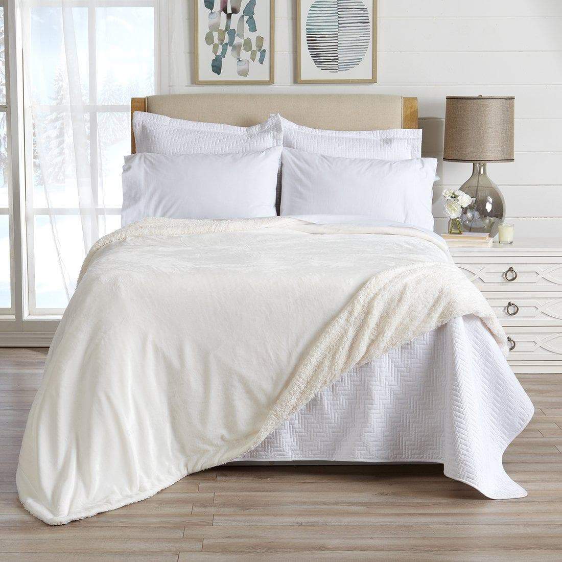 Velvet Plush Sherpa Luxury Bed Blanket - Kinsley Collection - Boske.store