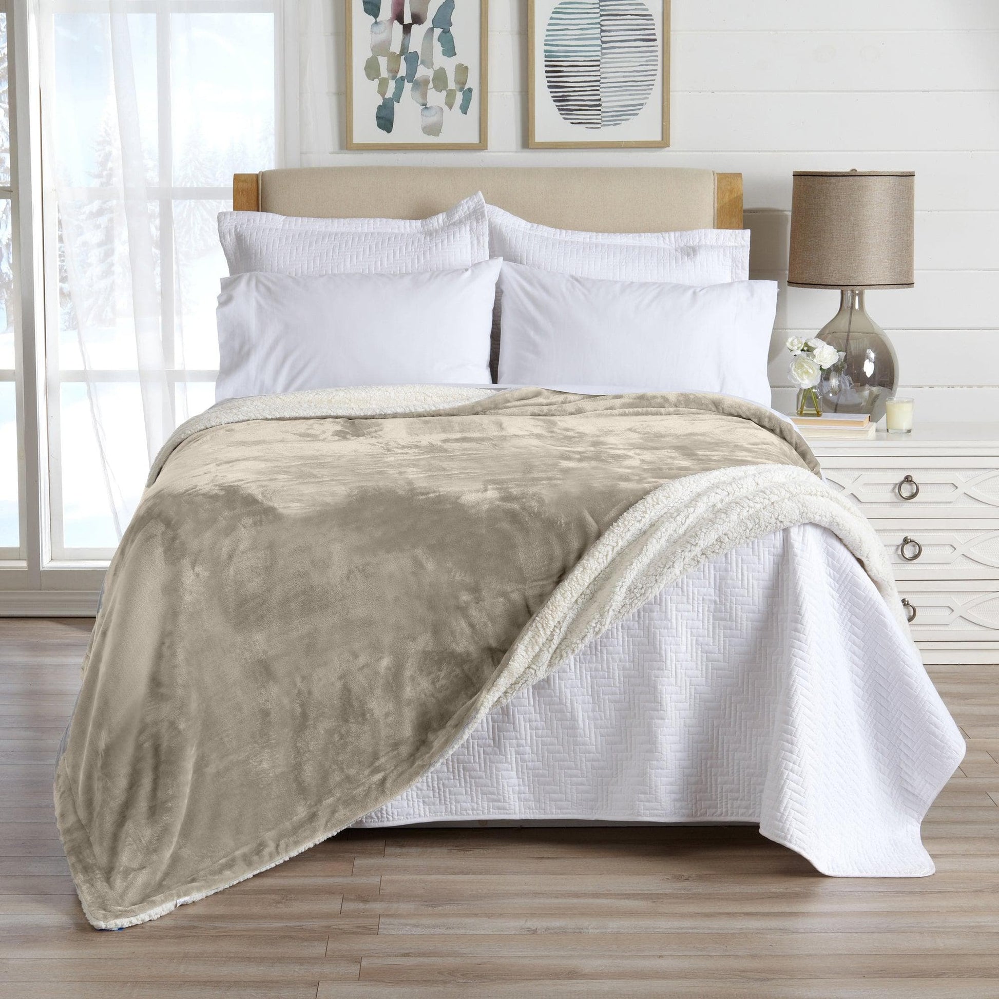 Velvet Plush Sherpa Luxury Bed Blanket - Kinsley Collection - Boske.store