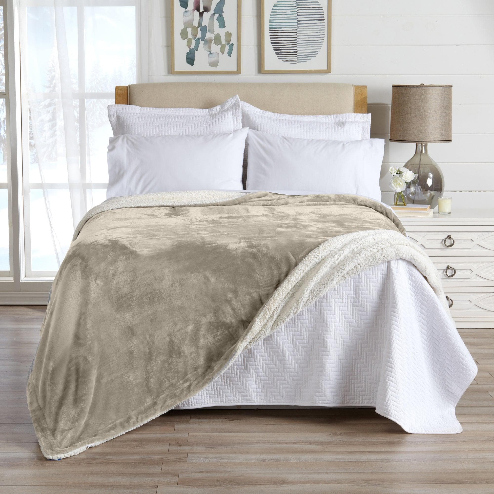 Velvet Plush Sherpa Luxury Bed Blanket - Kinsley Collection - Boske.store