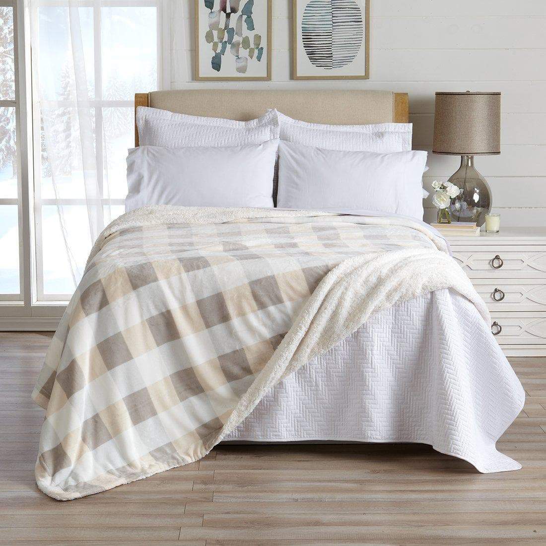 Velvet Plush Sherpa Luxury Bed Blanket - Kinsley Collection - Boske.store