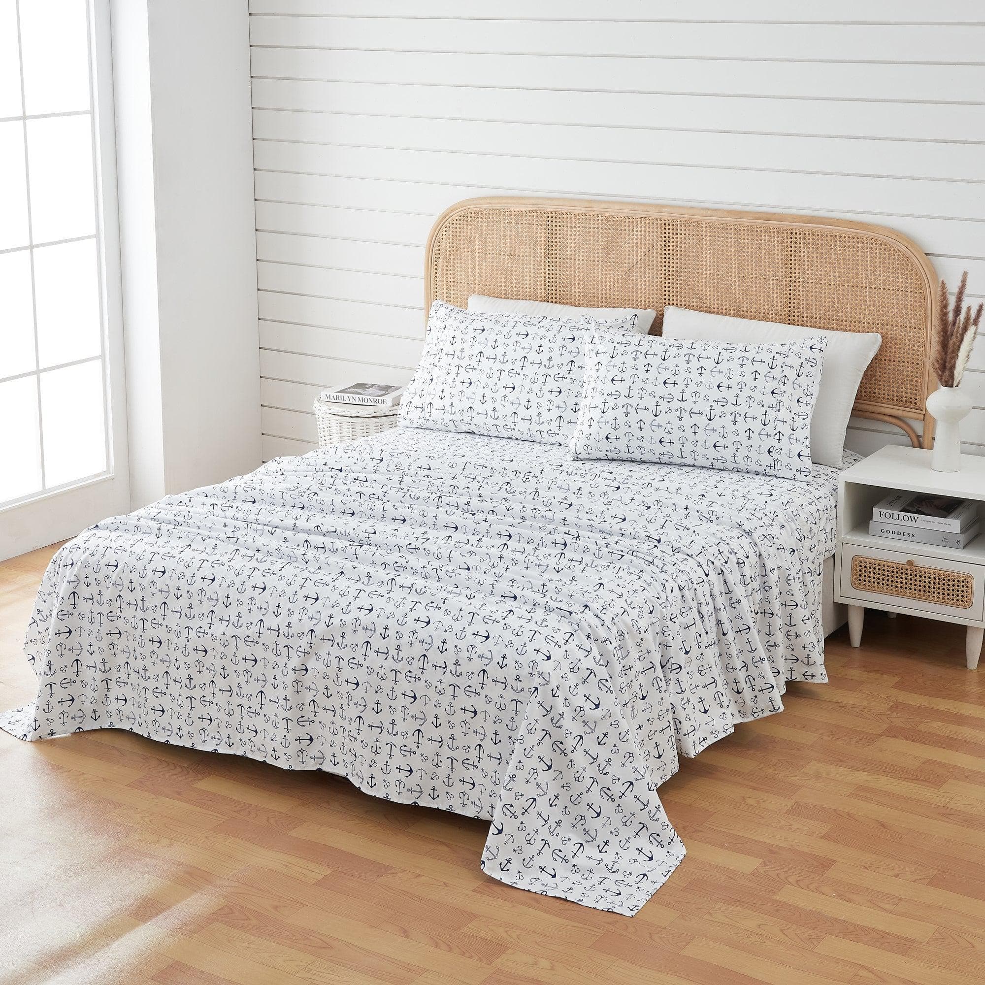 4 - Piece Coastal Microfiber Sheet - Newport Collection - Boske.store