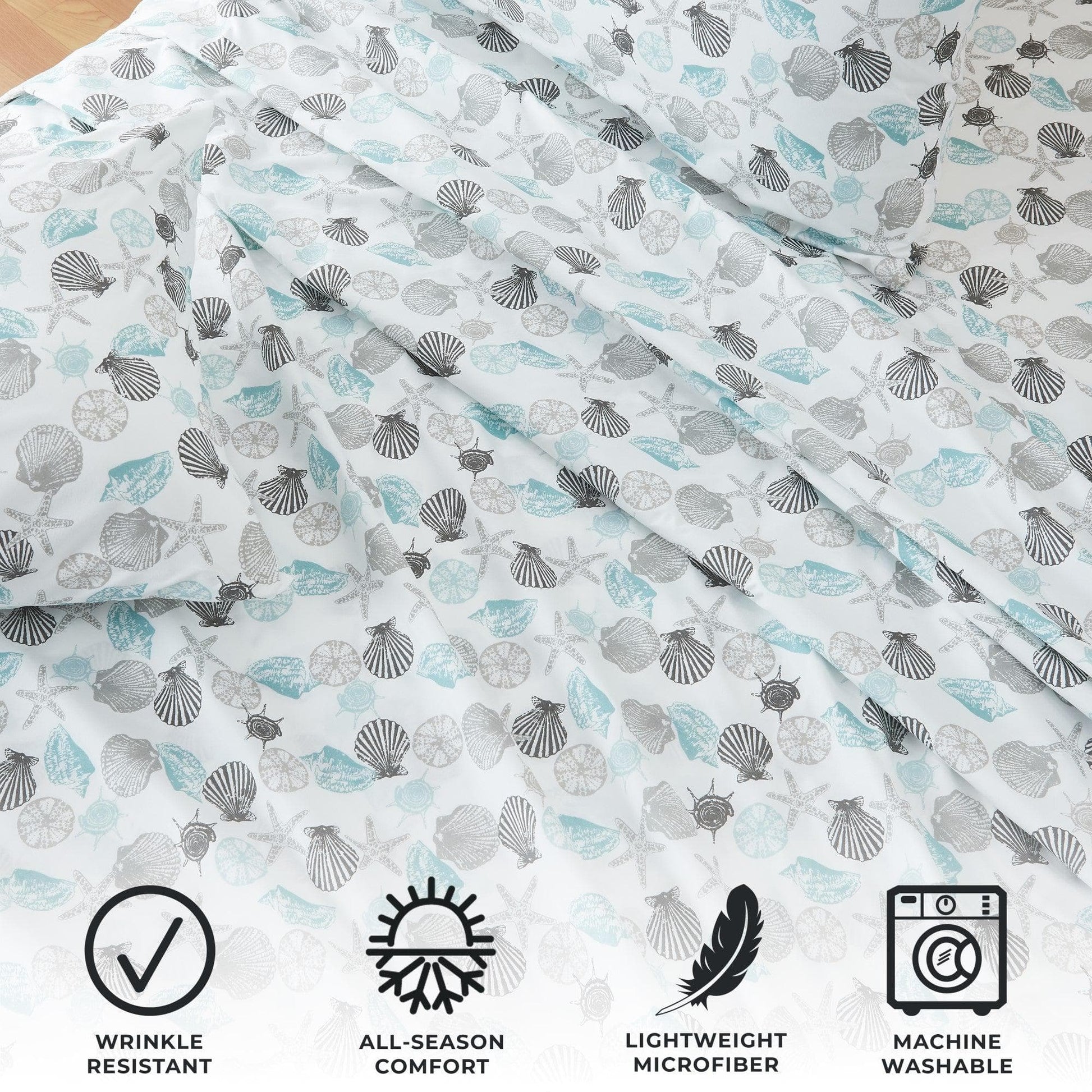 4 - Piece Coastal Microfiber Sheet - Newport Collection - Boske.store