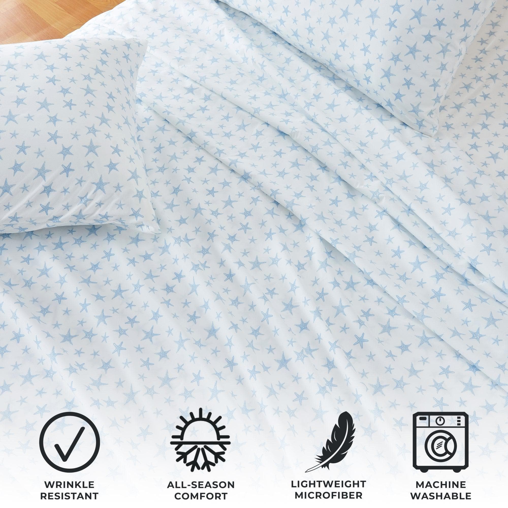 4 - Piece Coastal Microfiber Sheet - Newport Collection - Boske.store