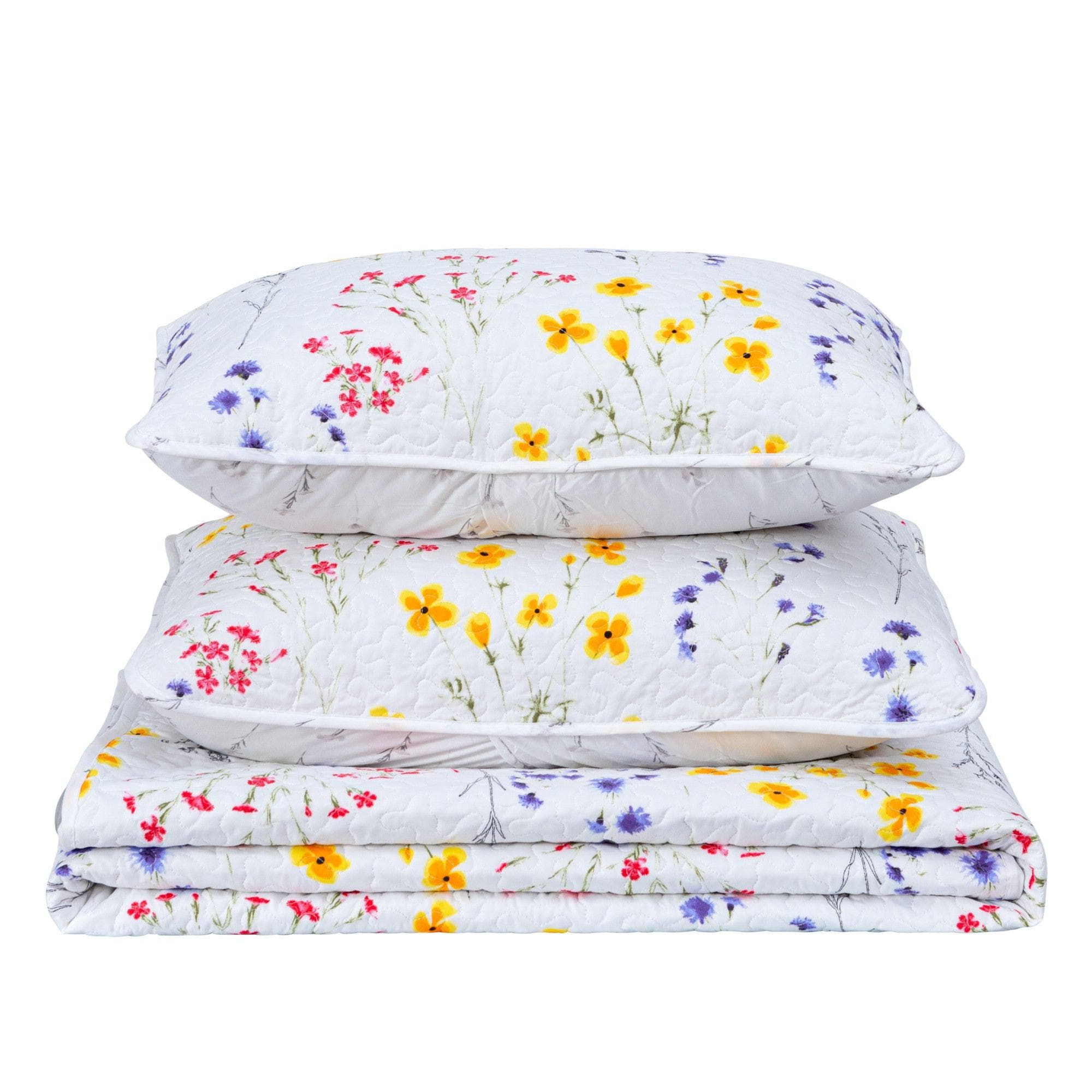 Colorful Floral 3 Piece Quilt Set - Marianne Collection - Boske.store