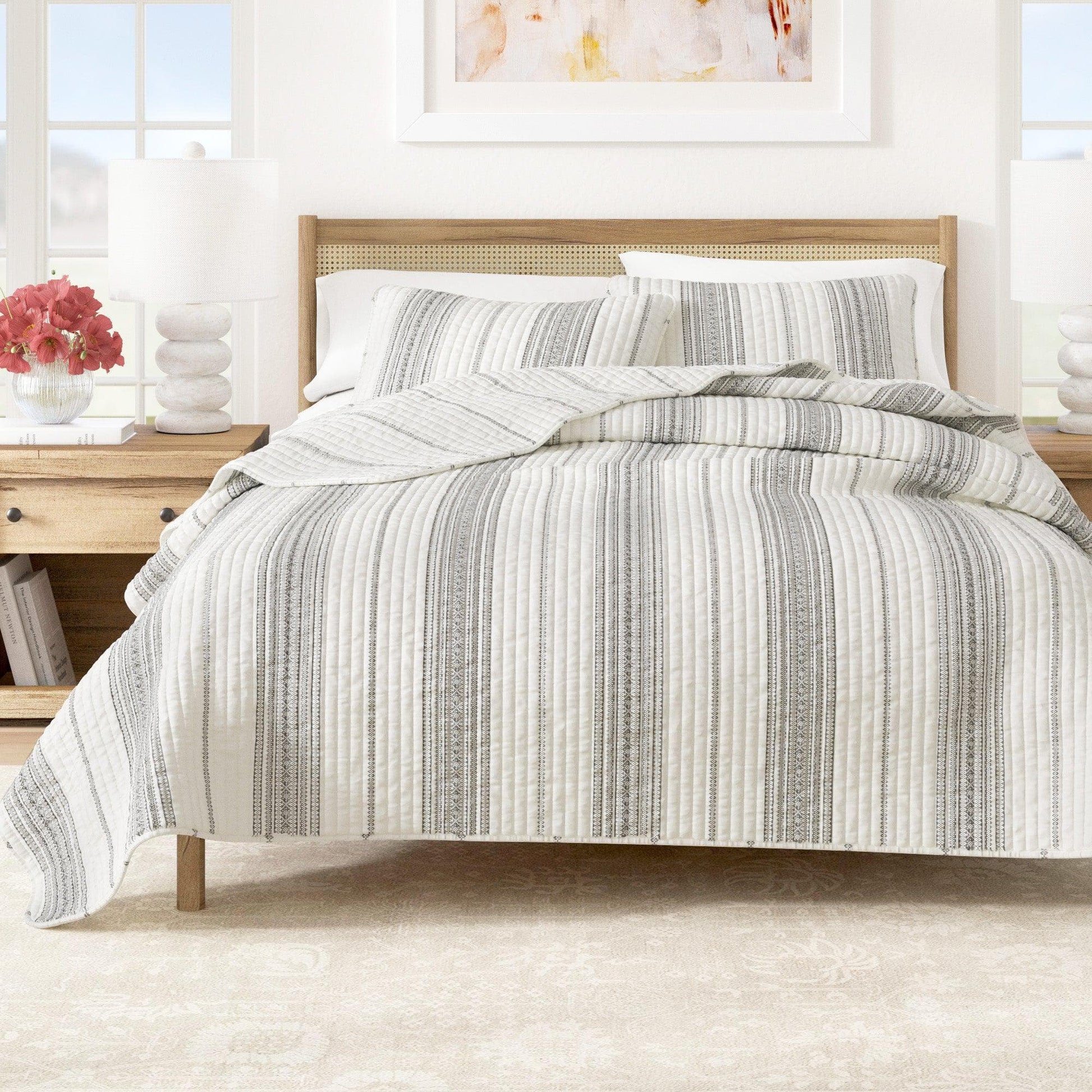 3 - Piece Stripe Quilt - Wesley Collection - Boske.store