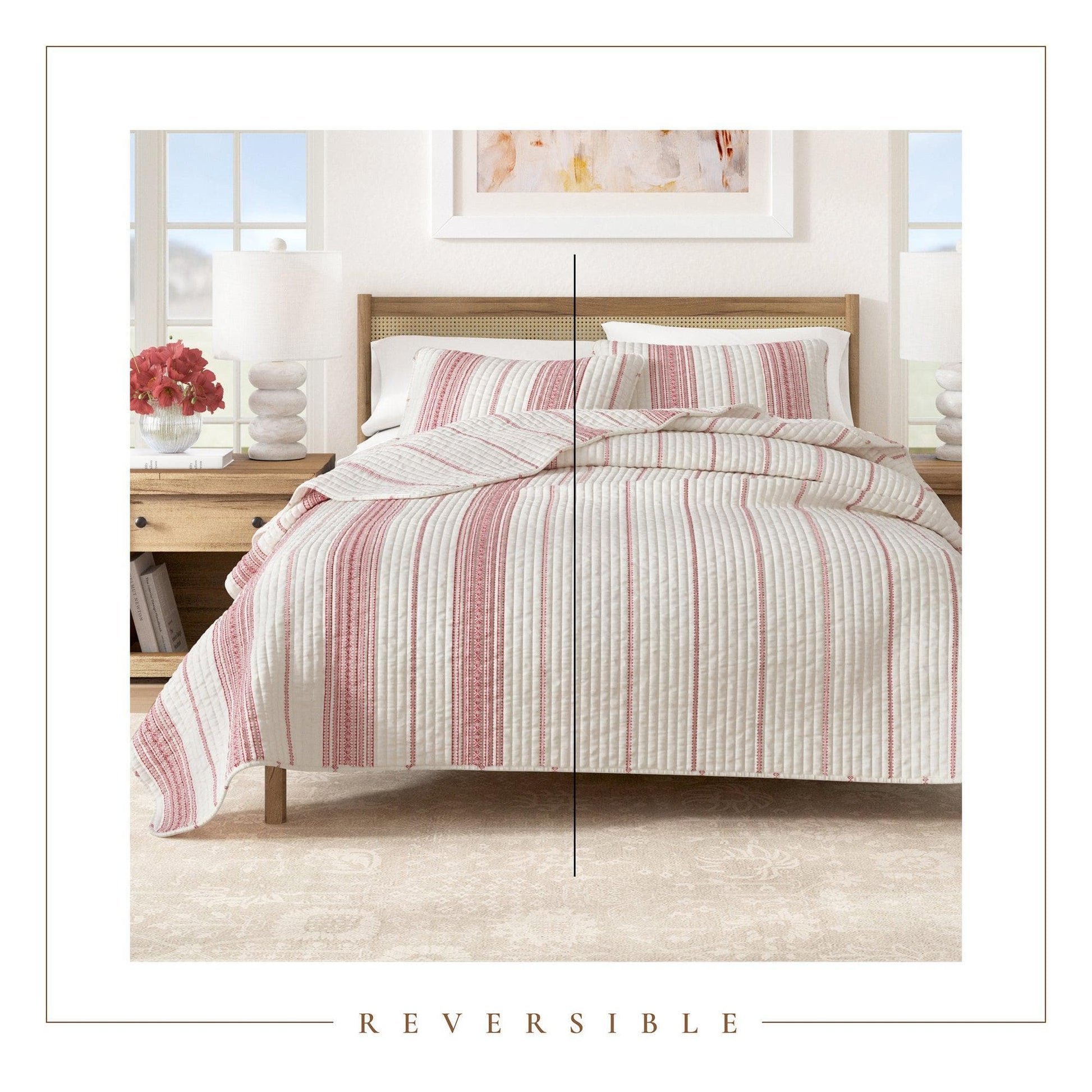 3 - Piece Stripe Quilt - Wesley Collection - Boske.store