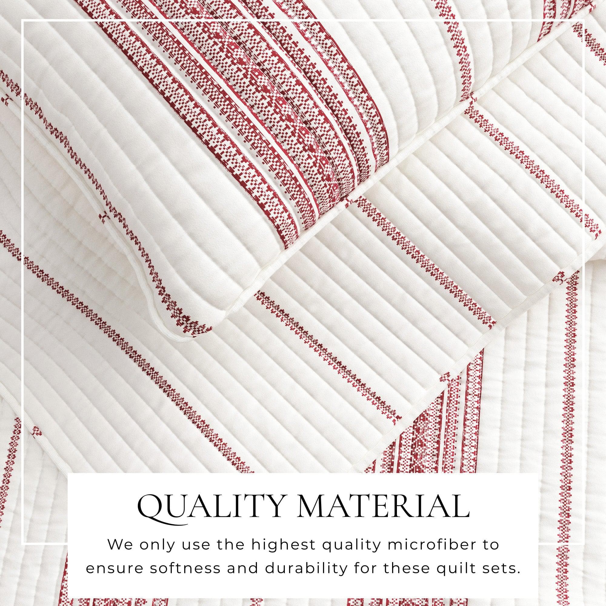 3 - Piece Stripe Quilt - Wesley Collection - Boske.store