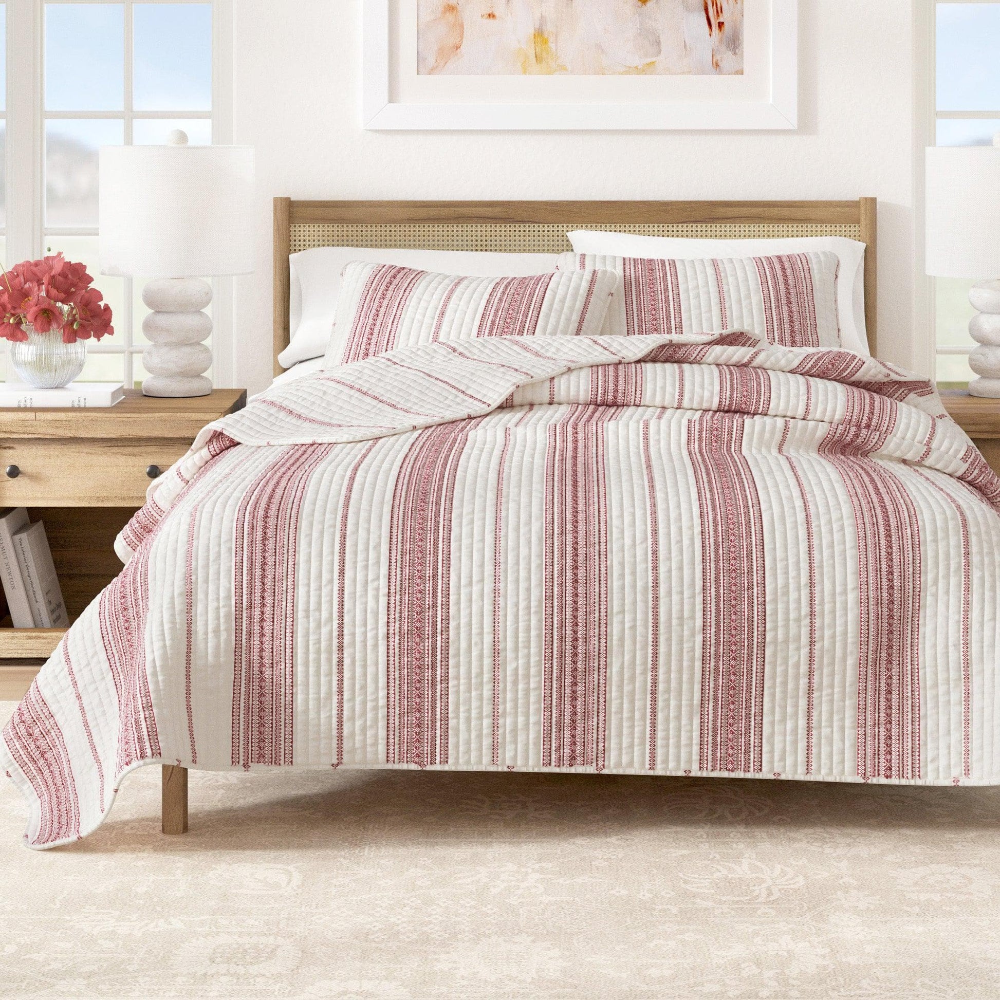3 - Piece Stripe Quilt - Wesley Collection - Boske.store