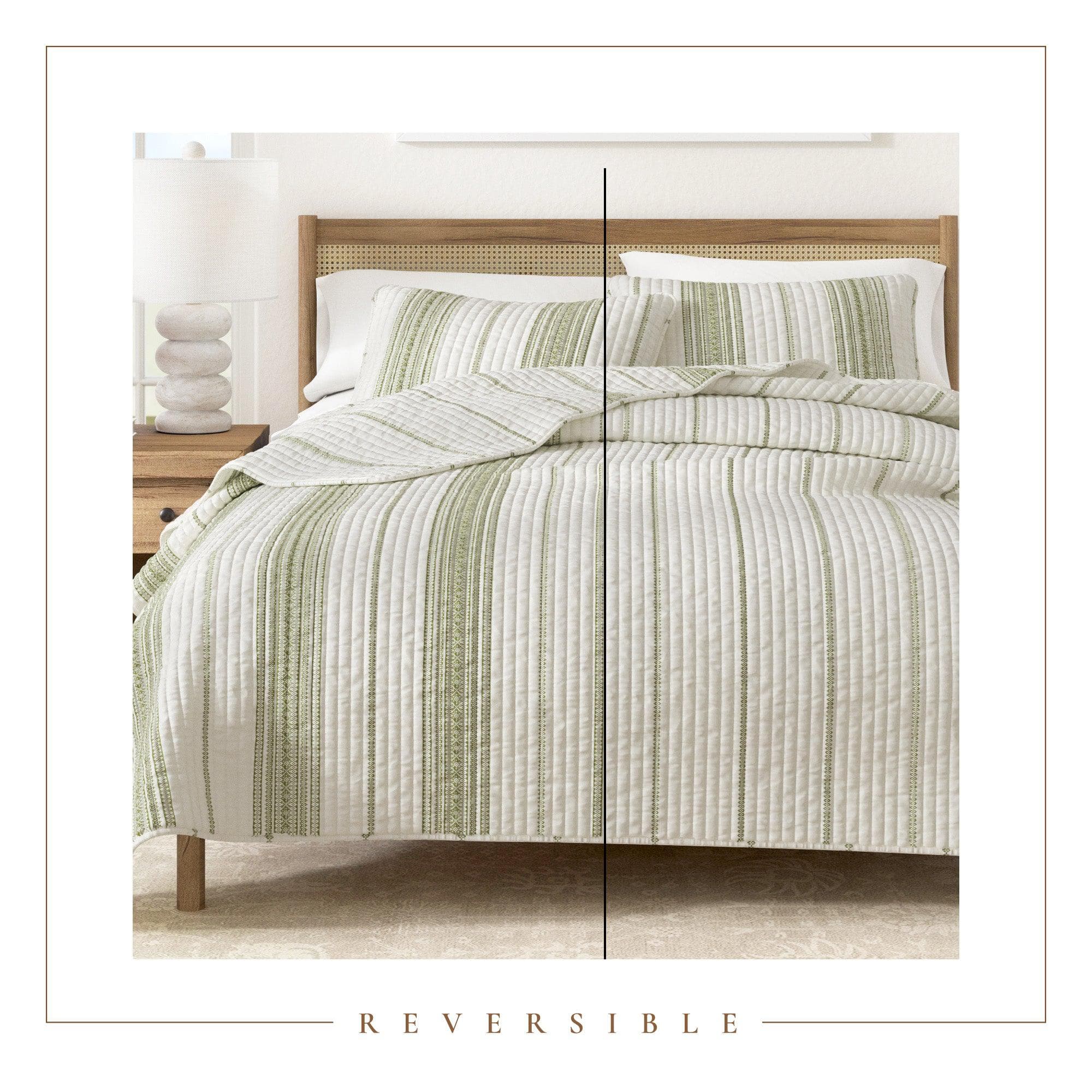 3 - Piece Stripe Quilt - Wesley Collection - Boske.store