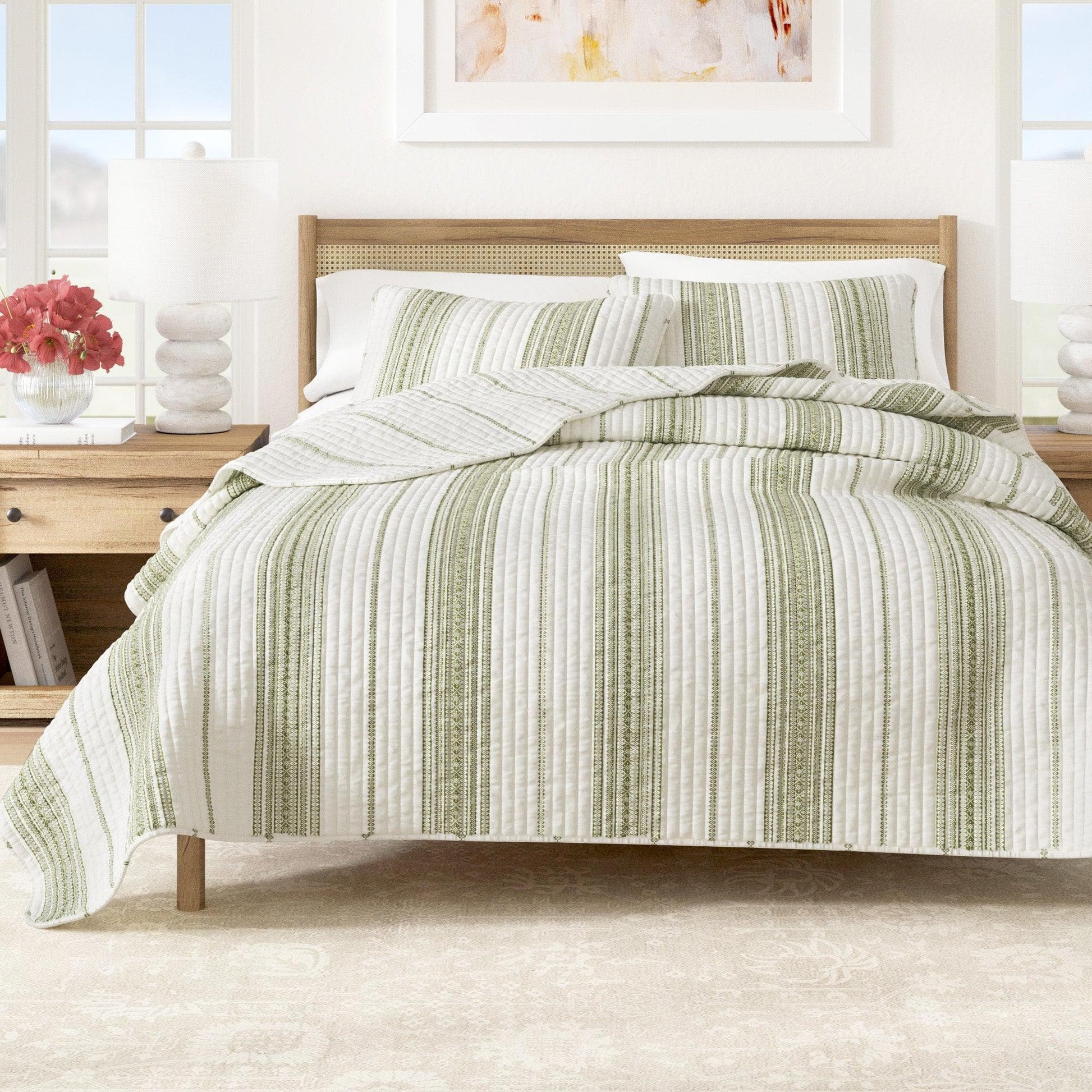 3 - Piece Stripe Quilt - Wesley Collection - Boske.store