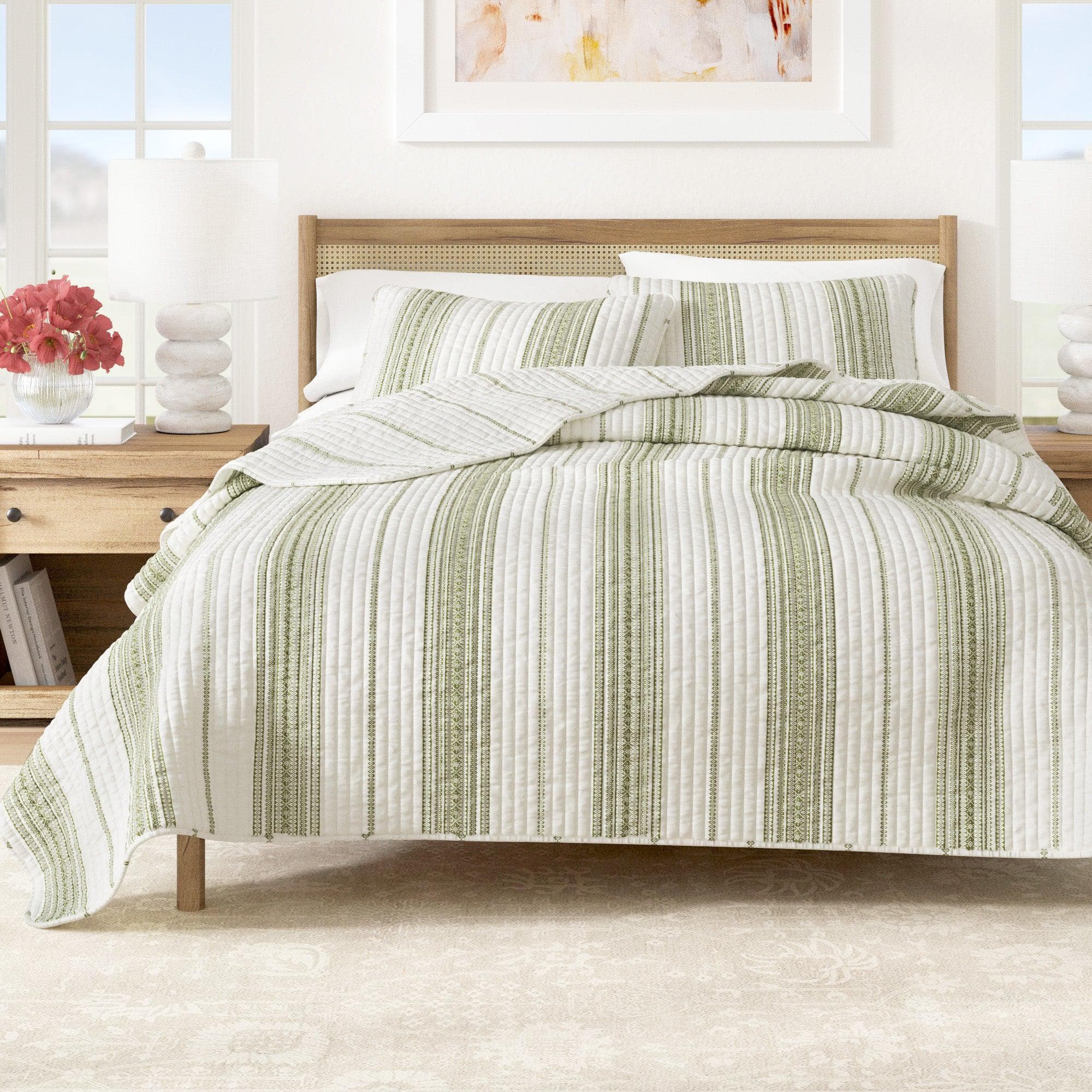 3 - Piece Stripe Quilt - Wesley Collection - Boske.store
