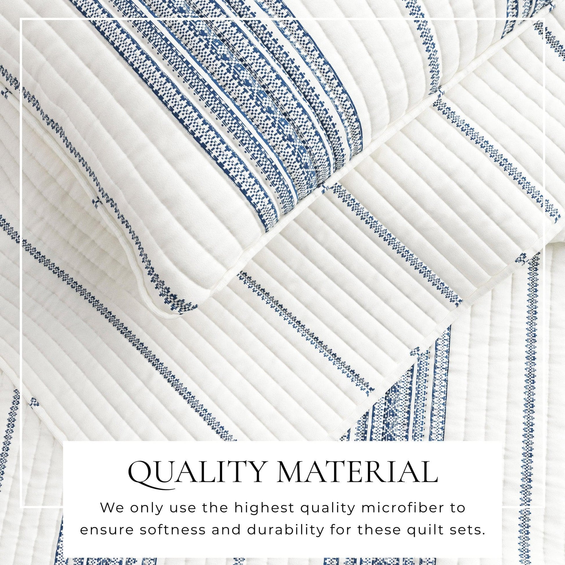 3 - Piece Stripe Quilt - Wesley Collection - Boske.store