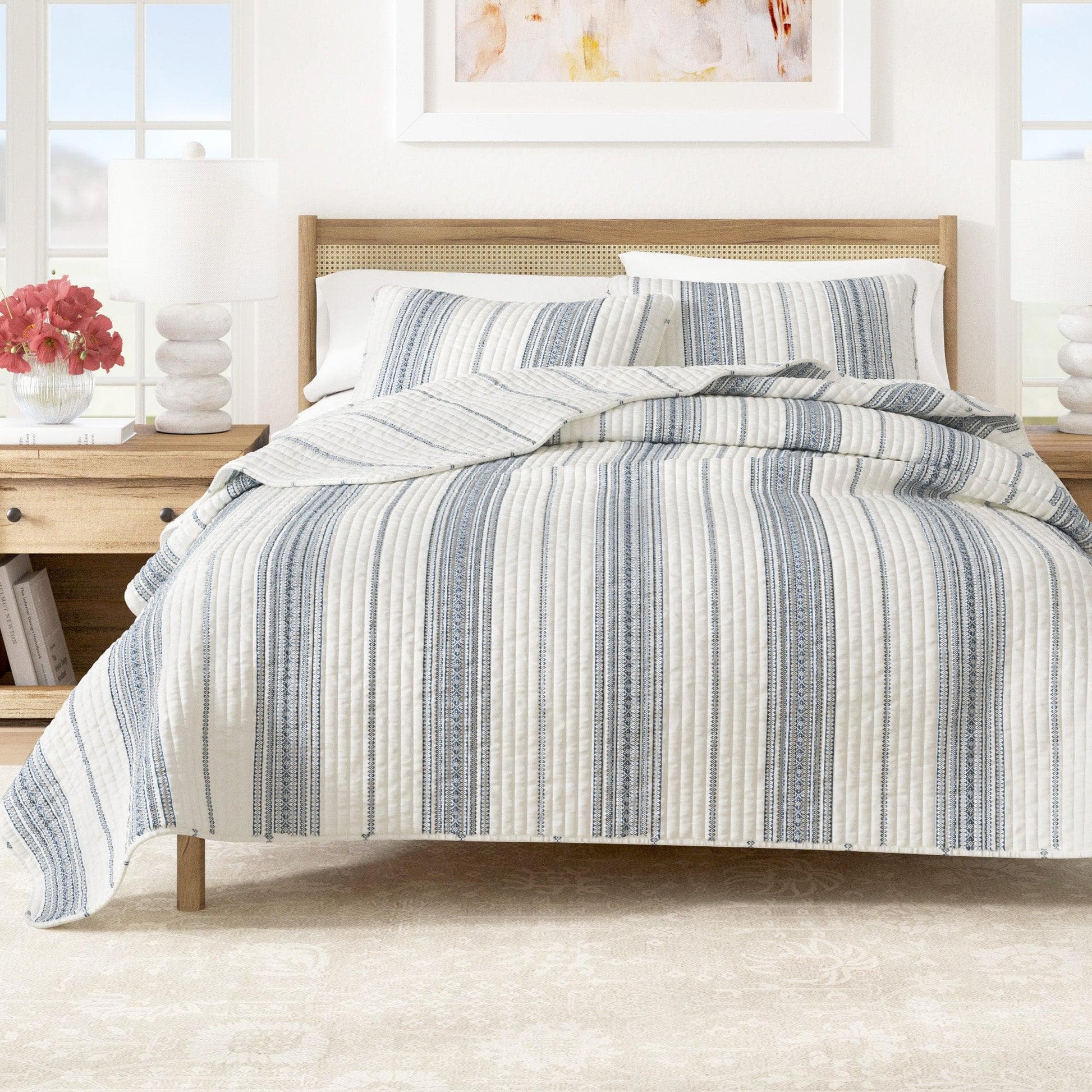 3 - Piece Stripe Quilt - Wesley Collection - Boske.store