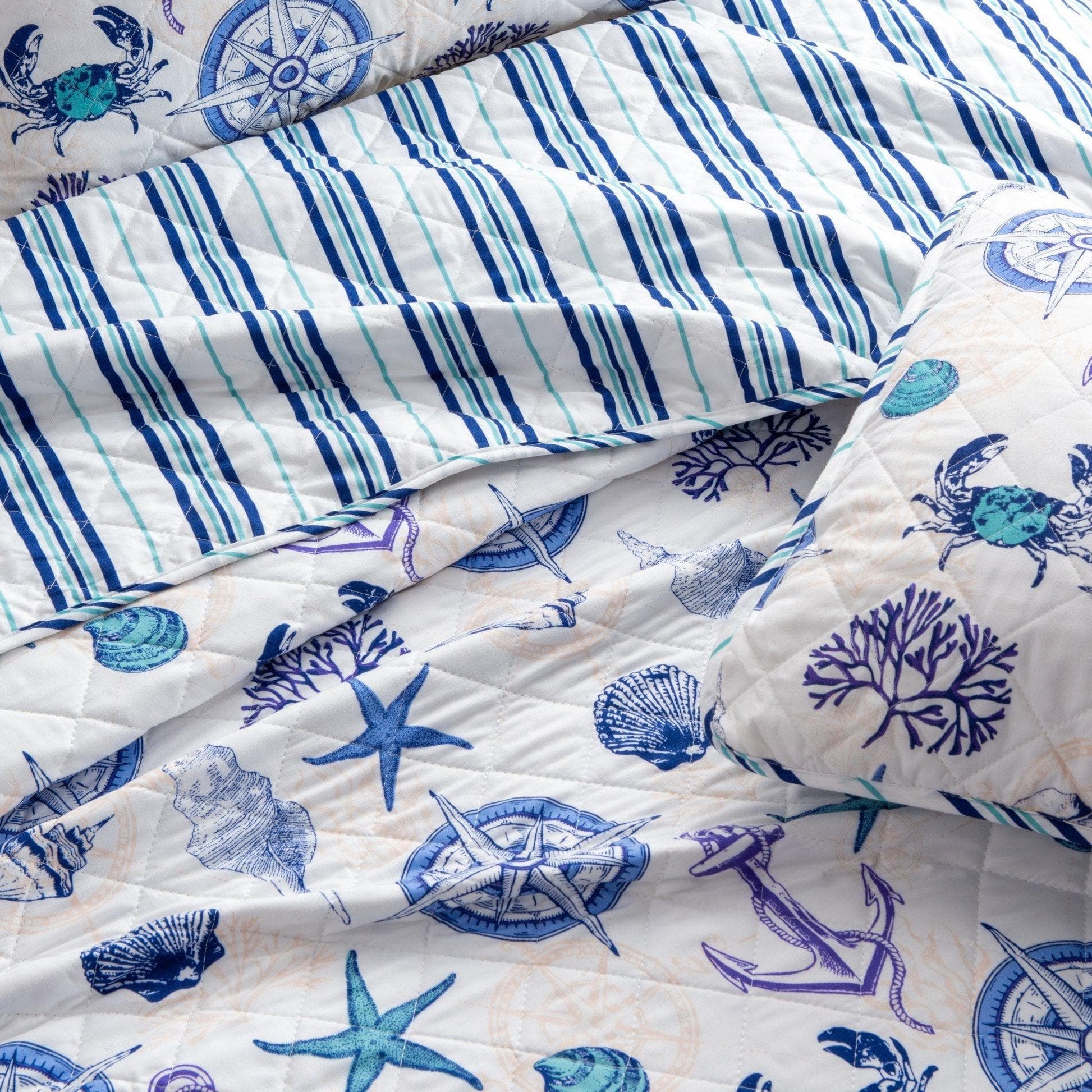 Nautical Anchor Quilt Set - Azure Collection - Boske.store