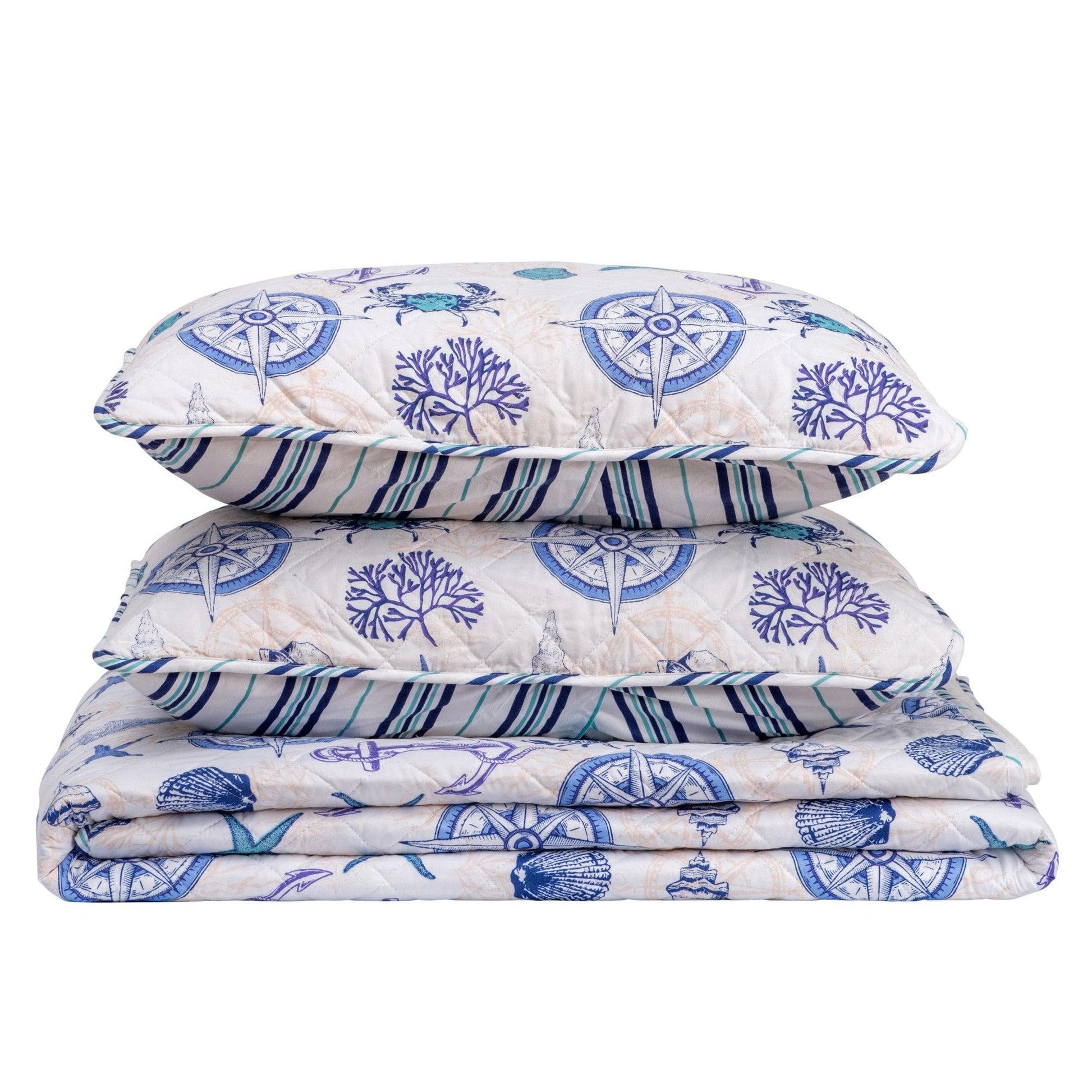 Nautical Anchor Quilt Set - Azure Collection - Boske.store