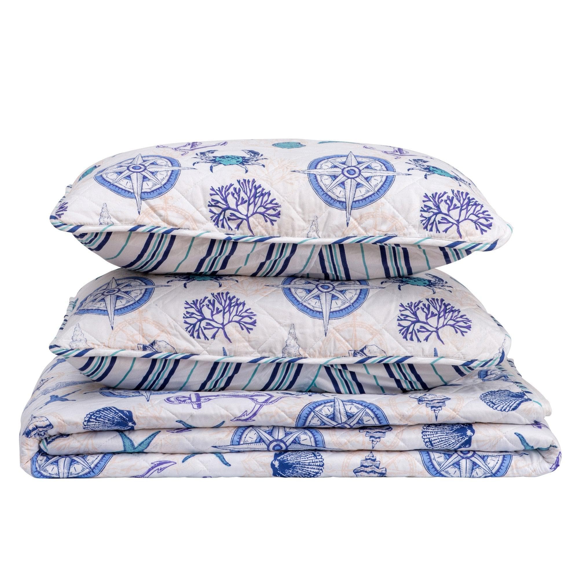 Nautical Anchor Quilt Set - Azure Collection - Boske.store
