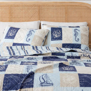 Seaside Patchwork Coastal Quilt Set - Caspian Collection - Boske.store