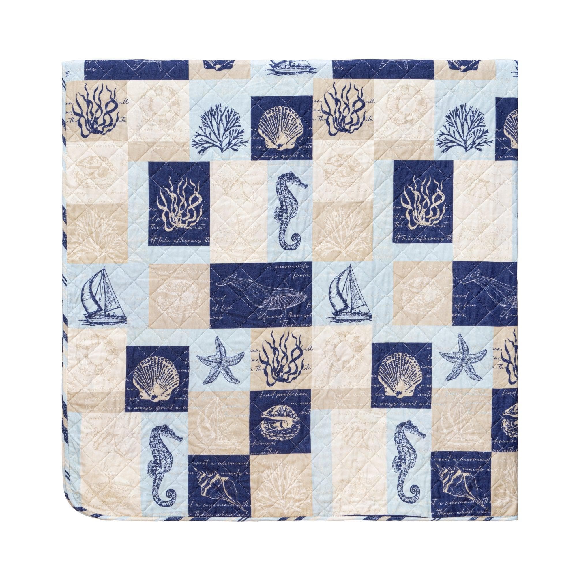 Seaside Patchwork Coastal Quilt Set - Caspian Collection - Boske.store