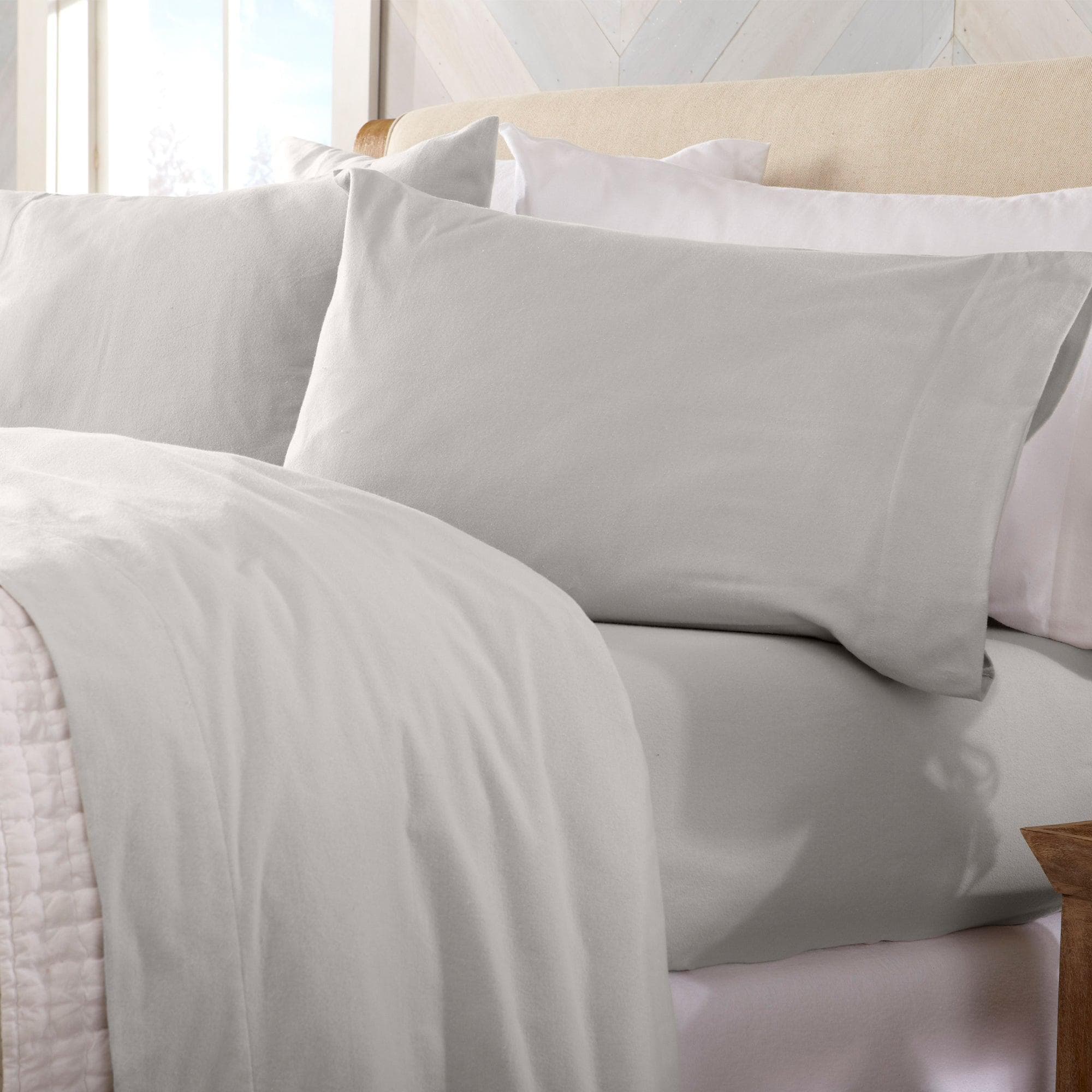 4 - Piece Cotton Solid Flannel Sheet - Nordic Collection - Boske.store