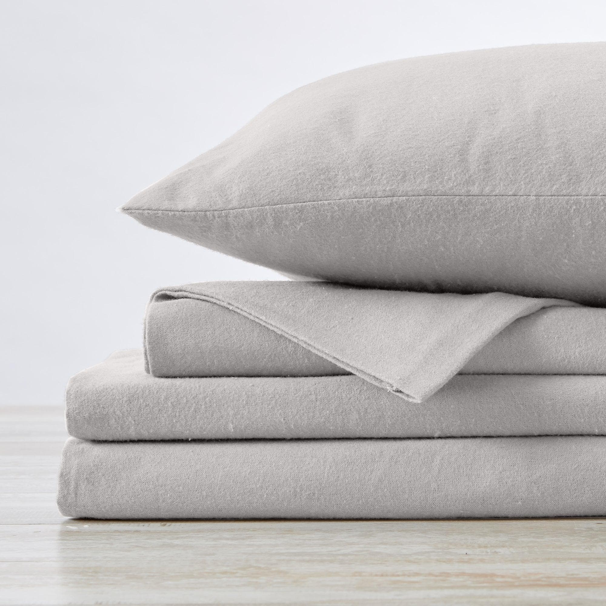 4 - Piece Cotton Solid Flannel Sheet - Nordic Collection - Boske.store