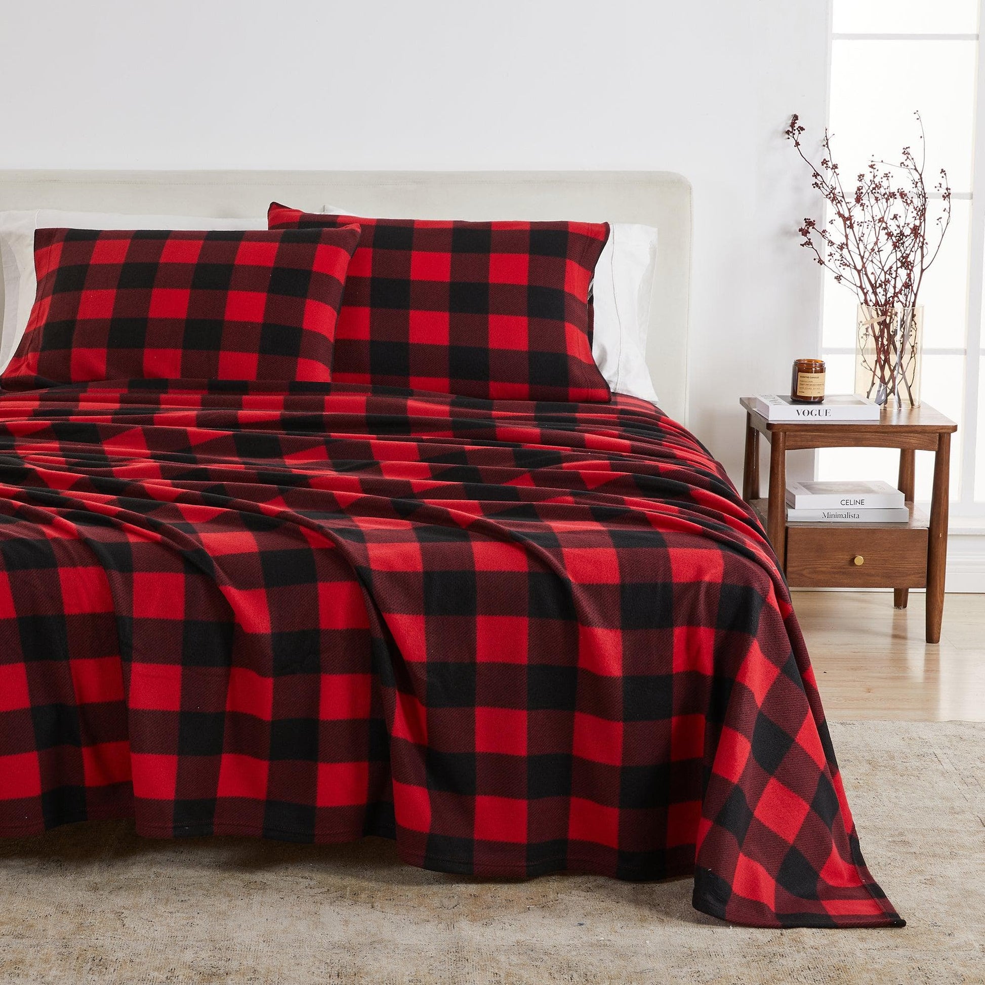 4 - Piece Printed Fleece Sheet - Dara Collection - Boske.store